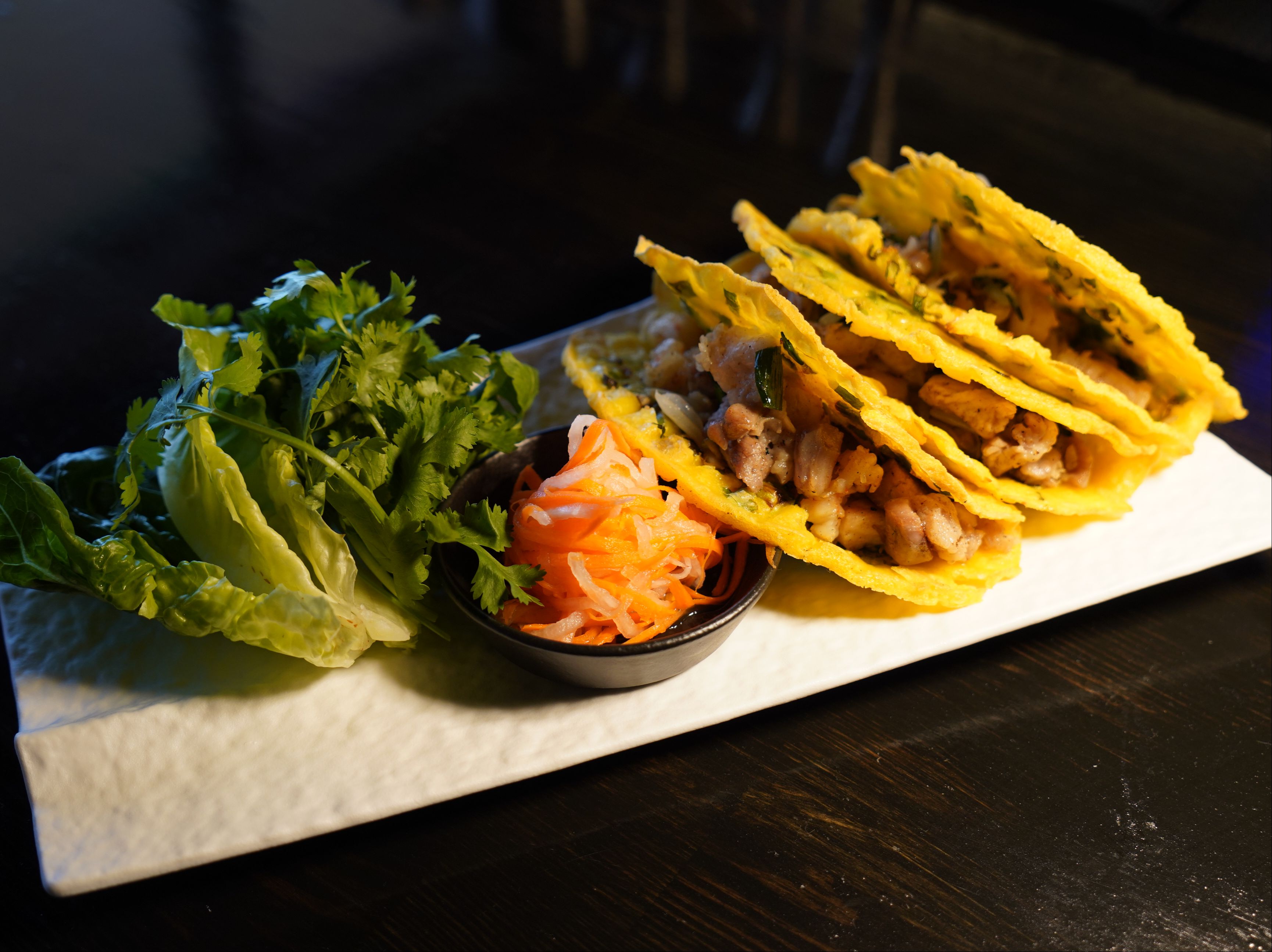 BANH XEO LETTUCE WRAP TACOS
