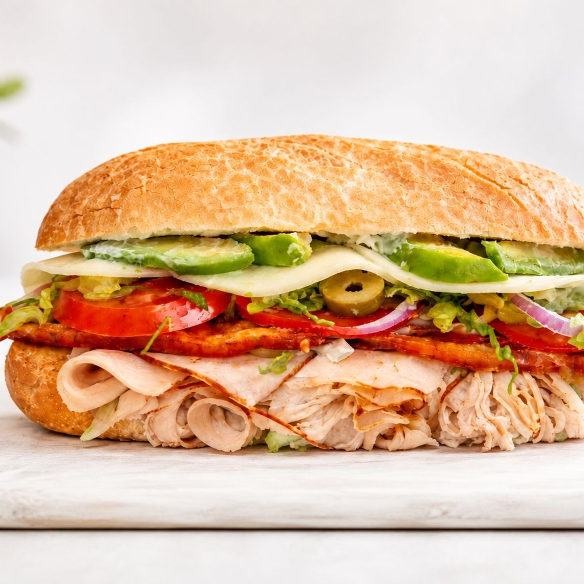 Roasted Turkey Avocado Club Sandwich