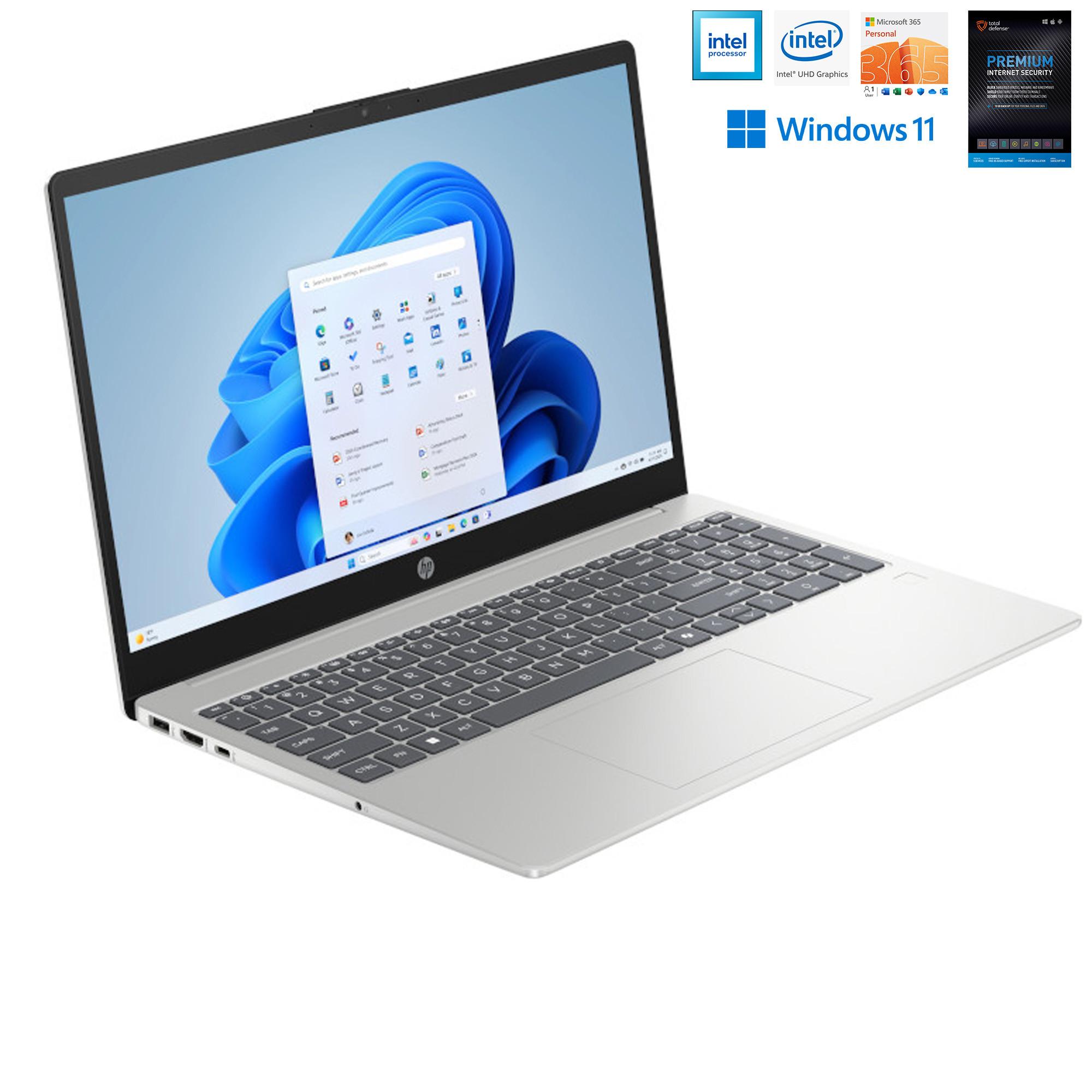 HP 15" Laptop w/ Total Defense Internet Security & Microsoft 365