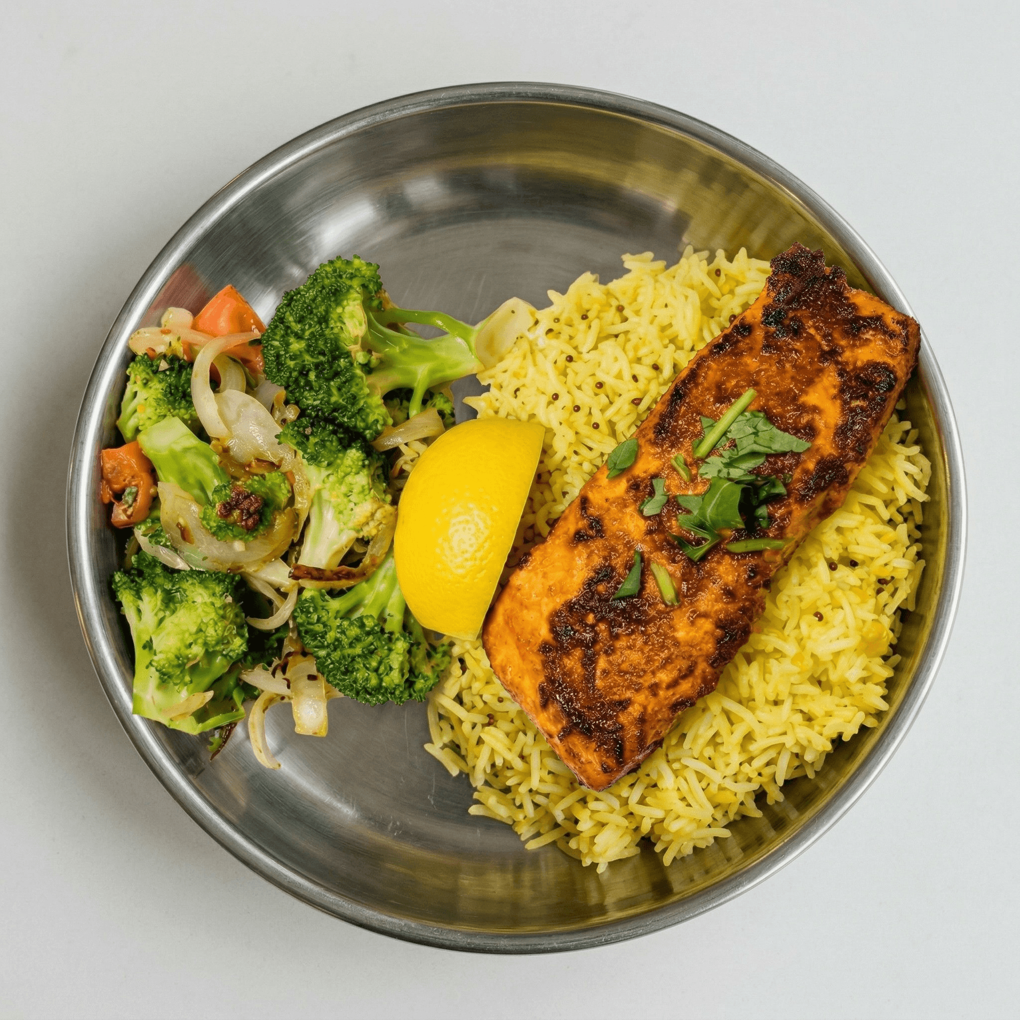 Grilled Salmon with Lemon Rice