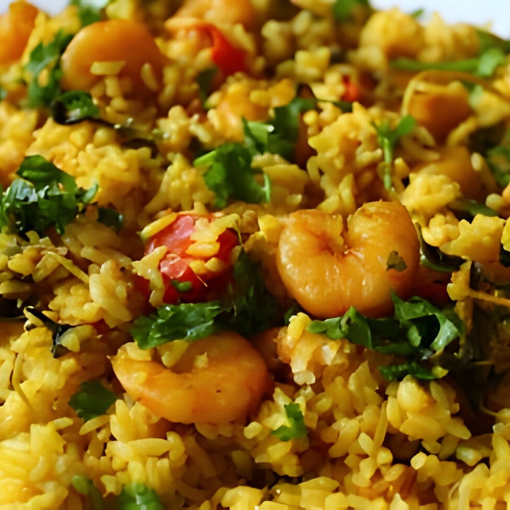 Shrimp biryani
