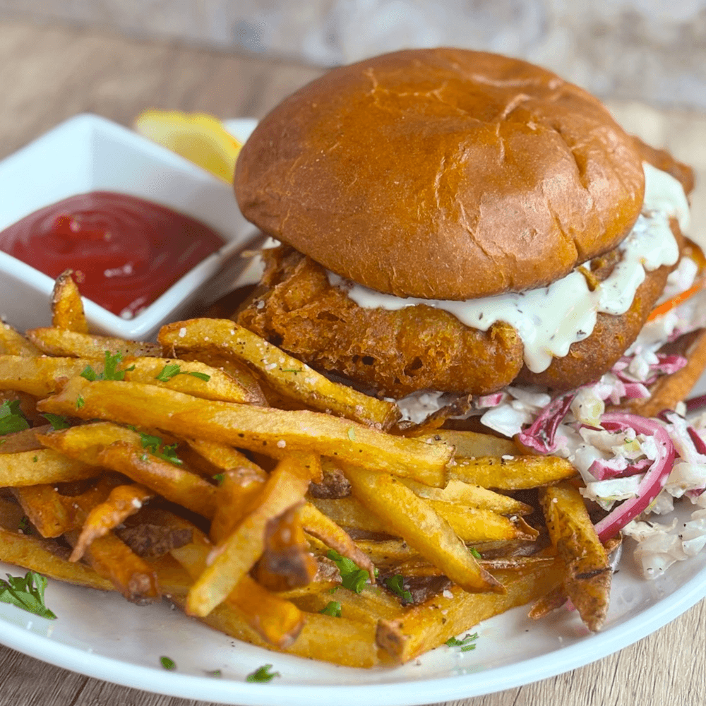 Fried Walleye Sandwich