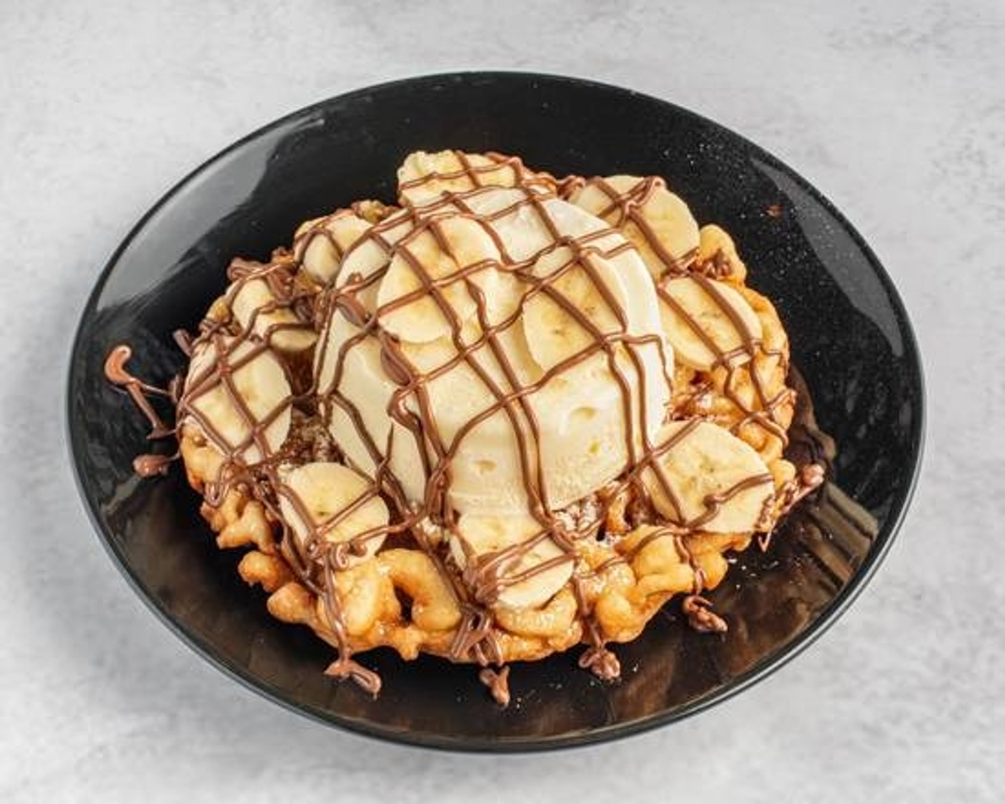 Banana-Tella Funnel Cake