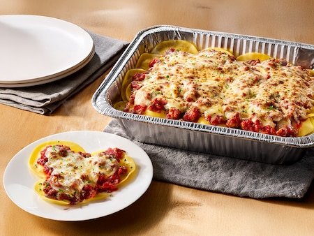 Cheese Ravioli with Marinara or Meat Sauce (Serves 4 - 6)