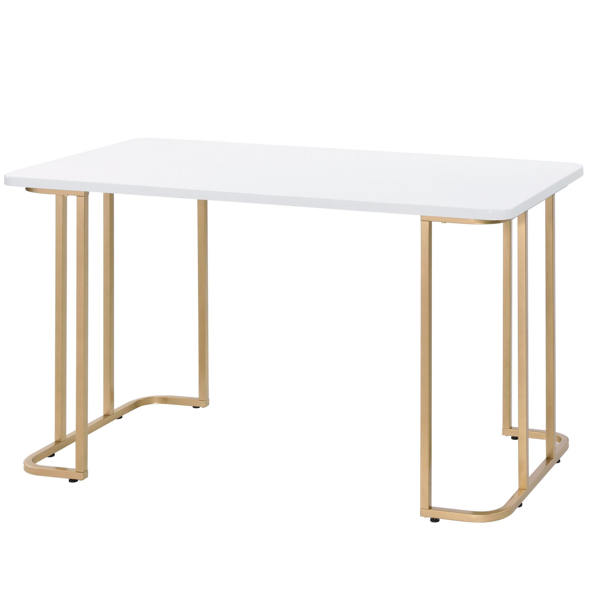 Estie Writing Desk - White & Gold 