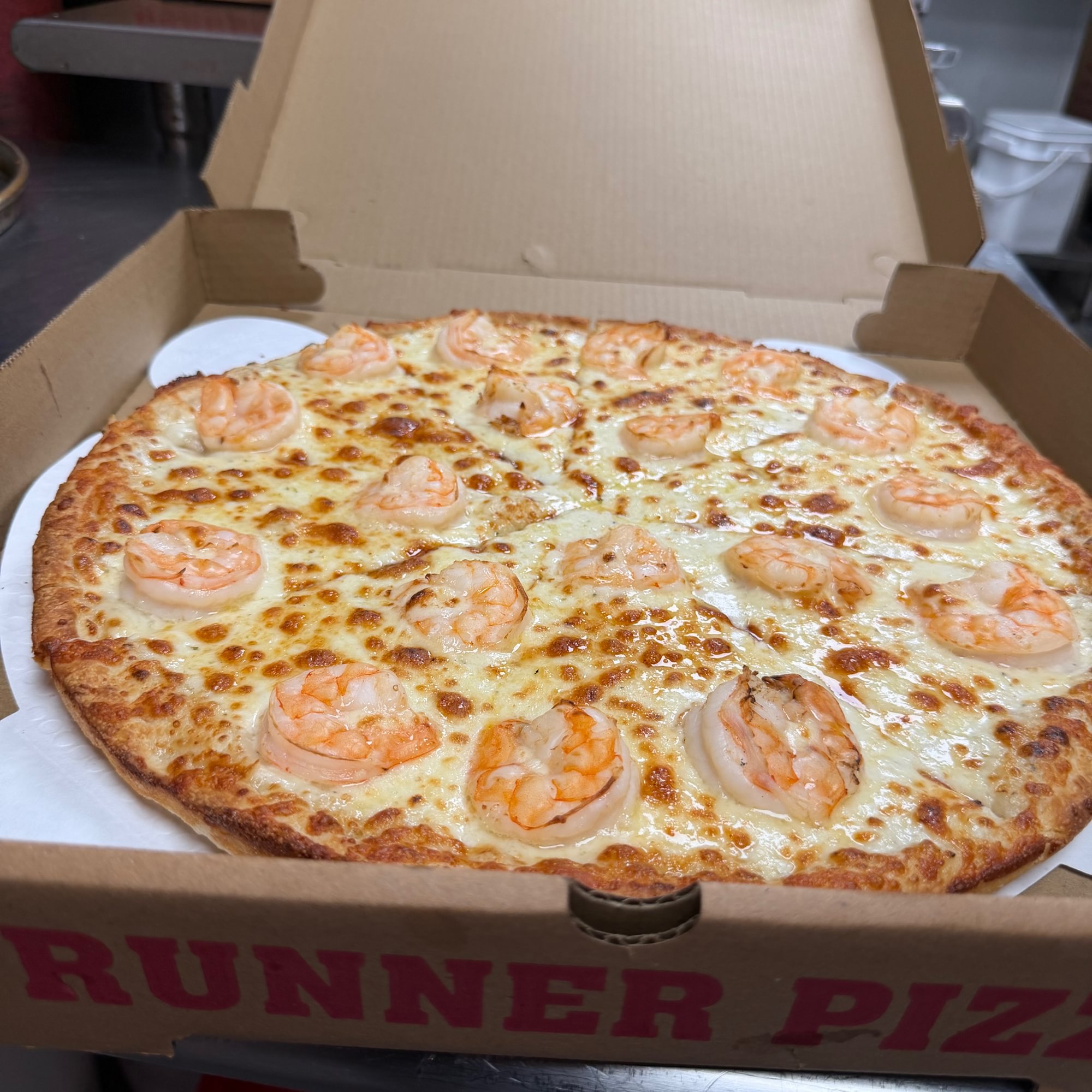 Shrimp Alfredo Pizza