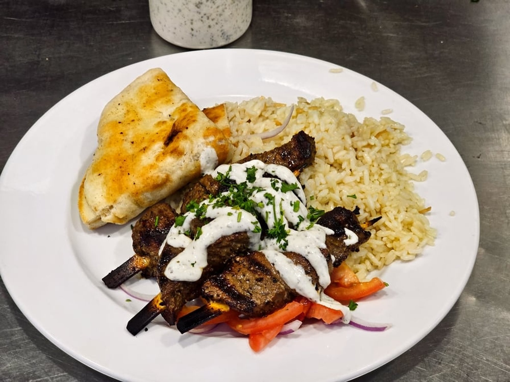 Beef Souvlaki Plate
