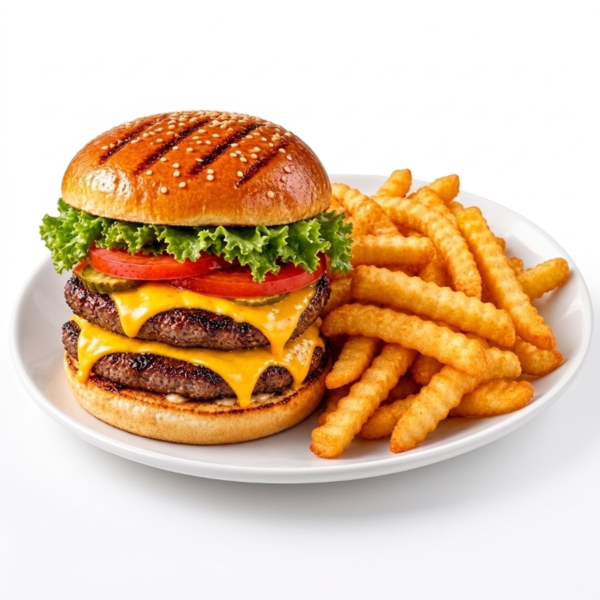 Double Cheese Burger with Fries