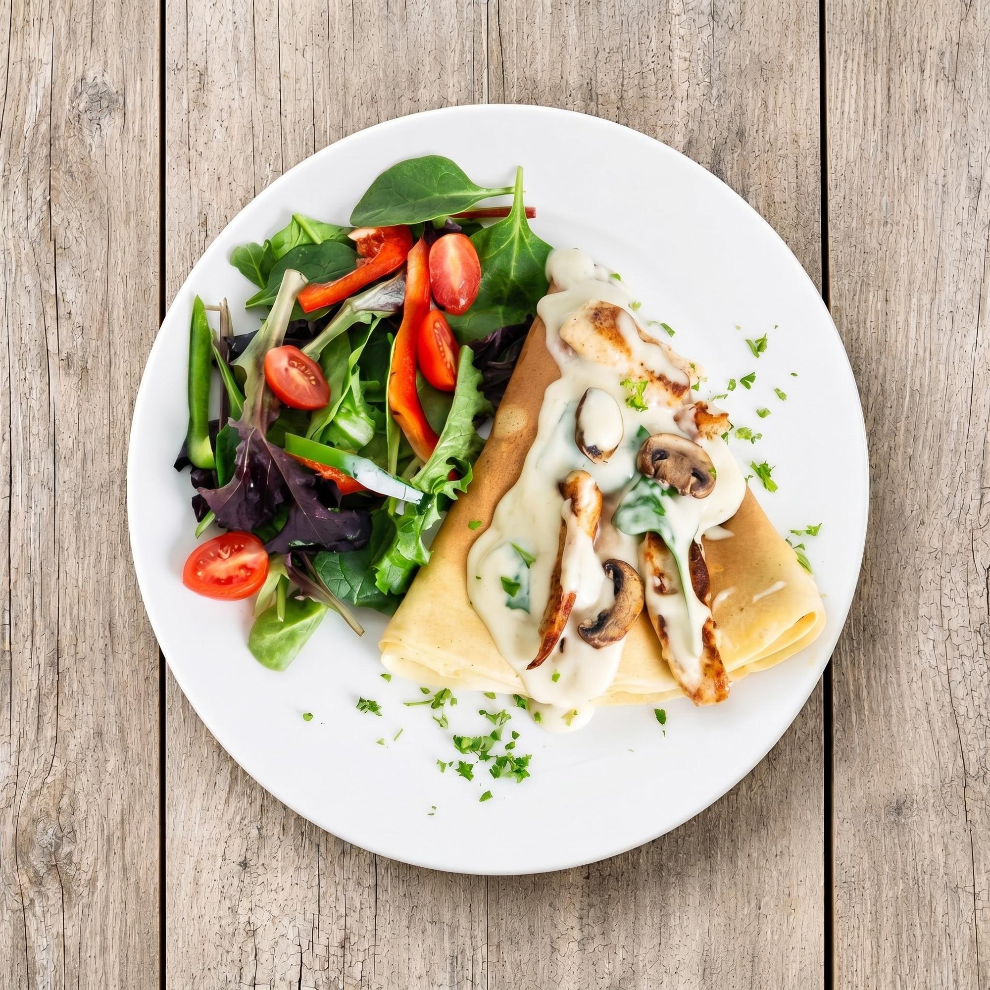 Chicken Florentine Crepe