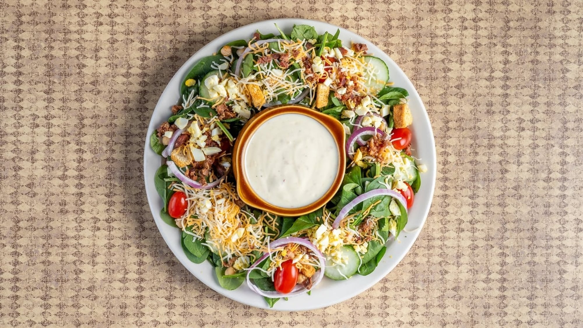 Crock of Soup and Spinach Salad