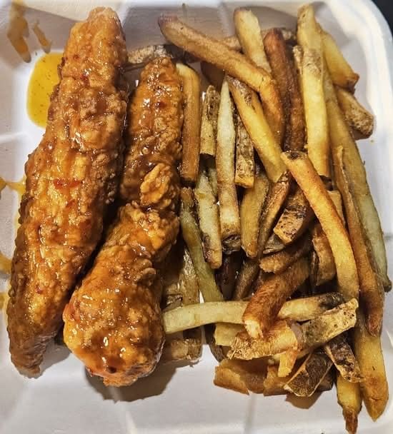 Mango Habanero Tenders with Fries