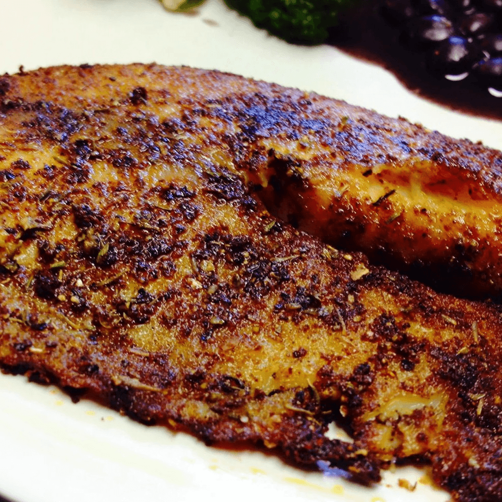 Blackened Tilapia Filet with Vegetable Rice