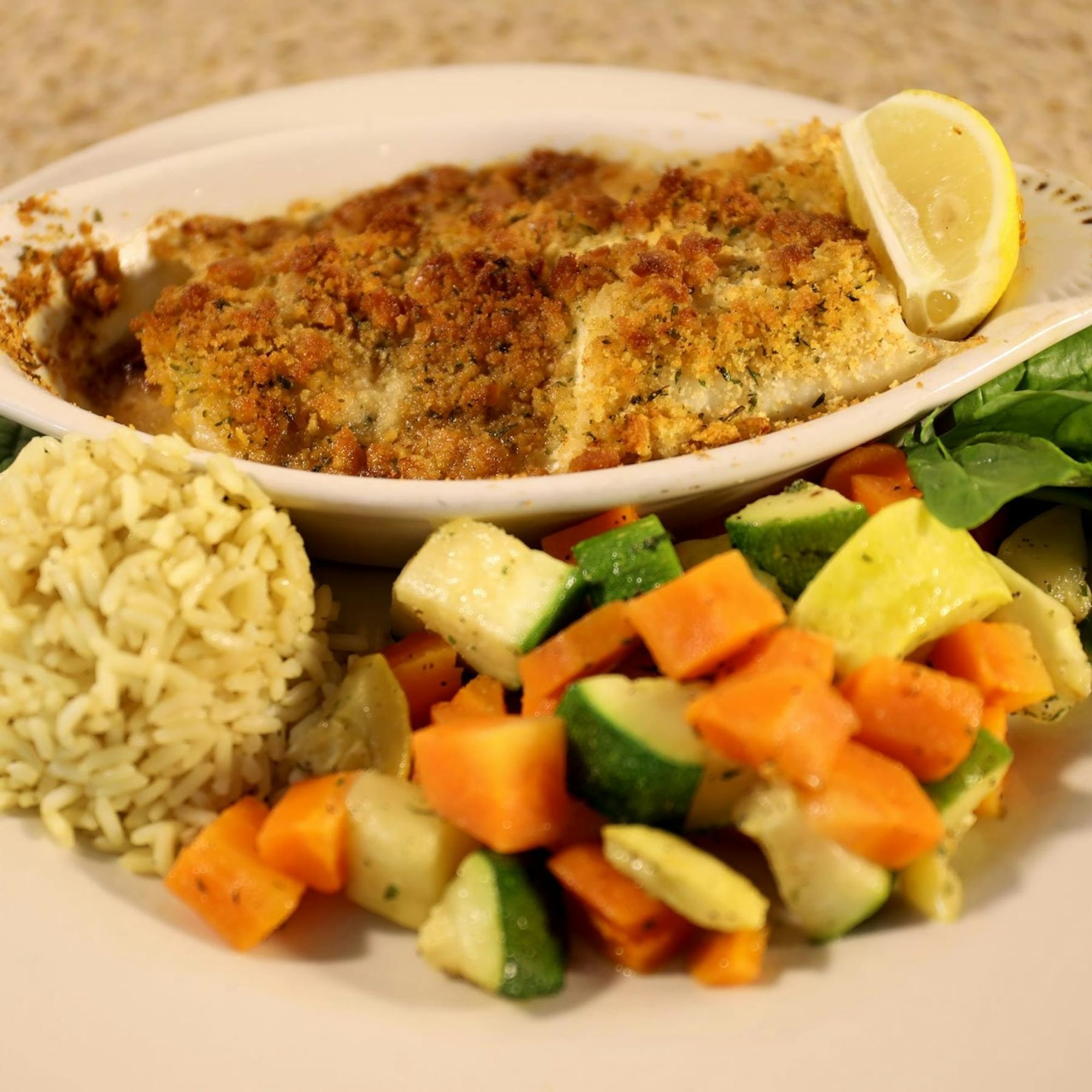 Family - Baked Haddock with Rice and Vegetables