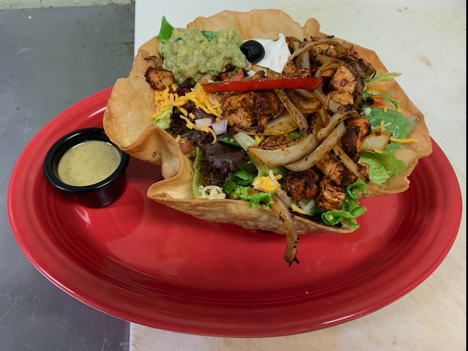 Fajita Tostada Salad