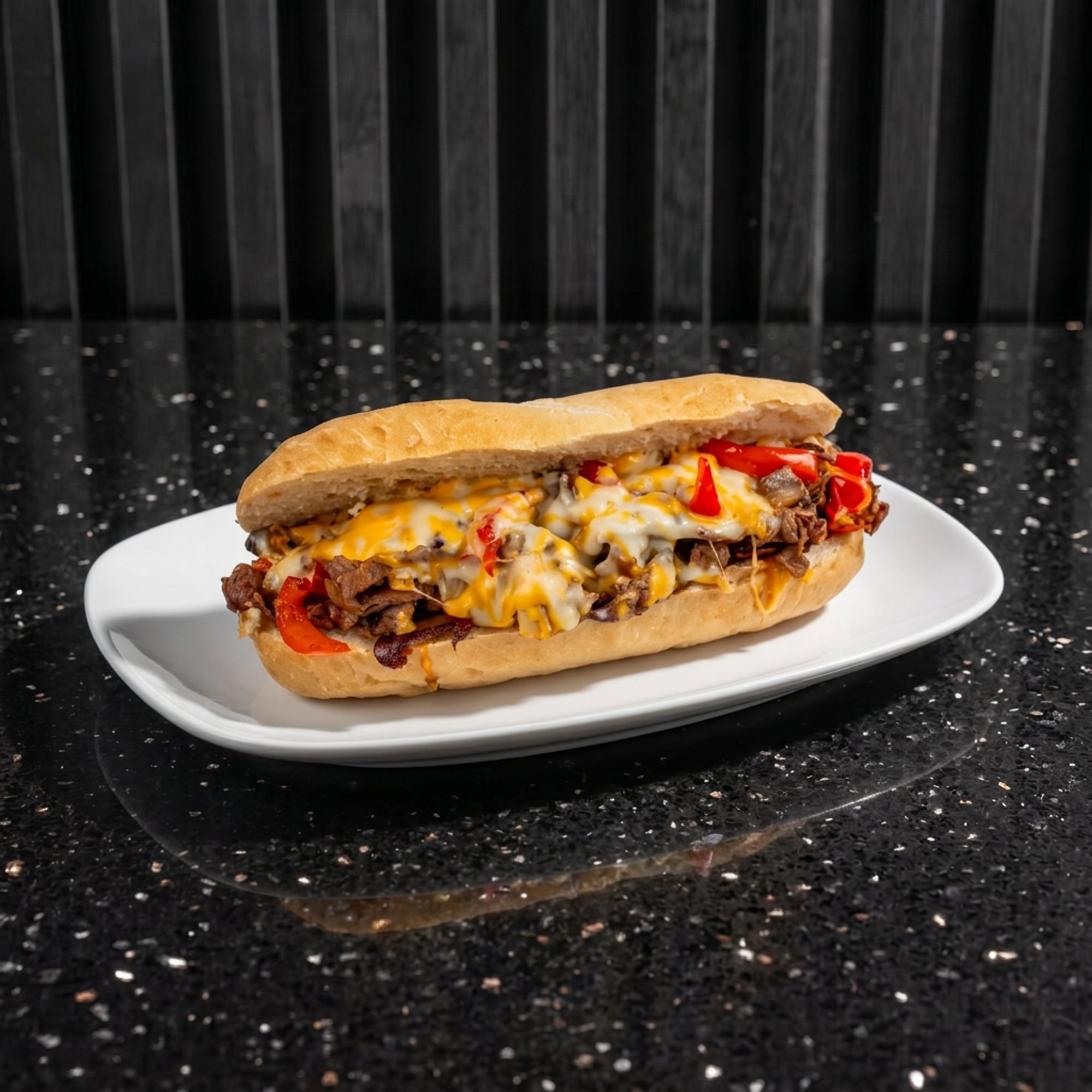 Moo Nè Philly (Cheese Steak) Sandwich