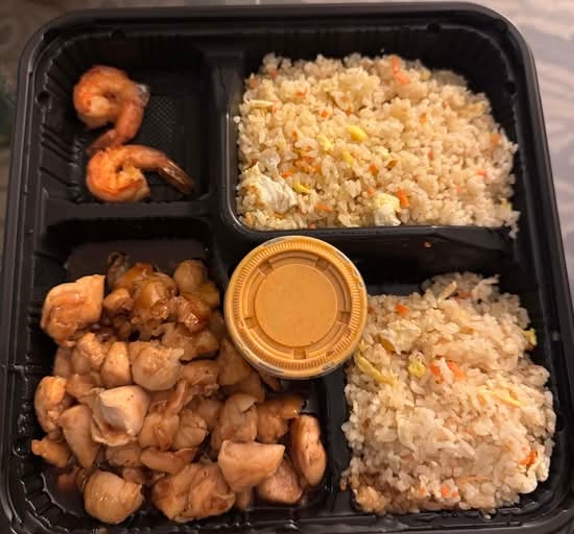 Teriyaki Chicken & Steak Dinner Plate •