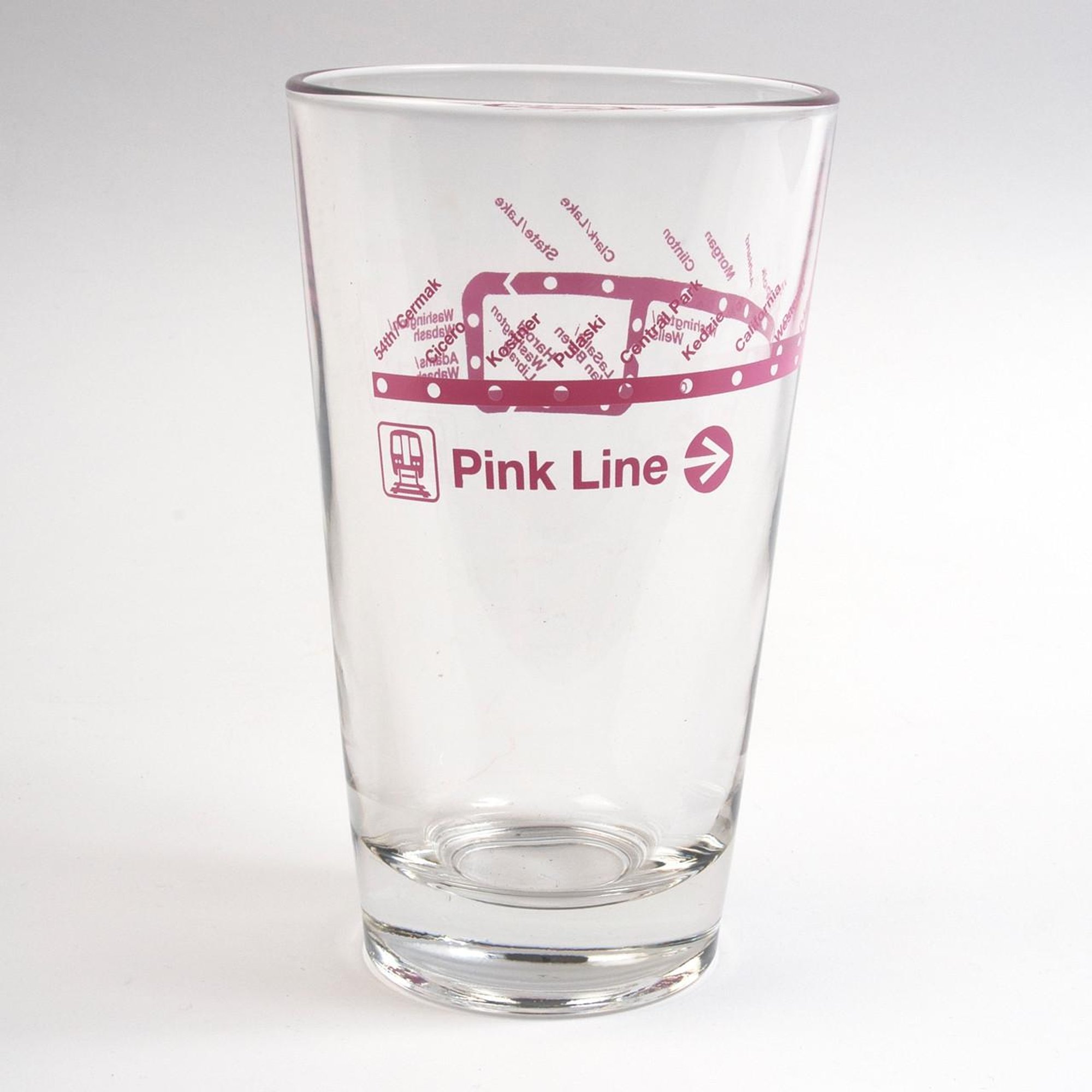 Pink Line Pint Glass