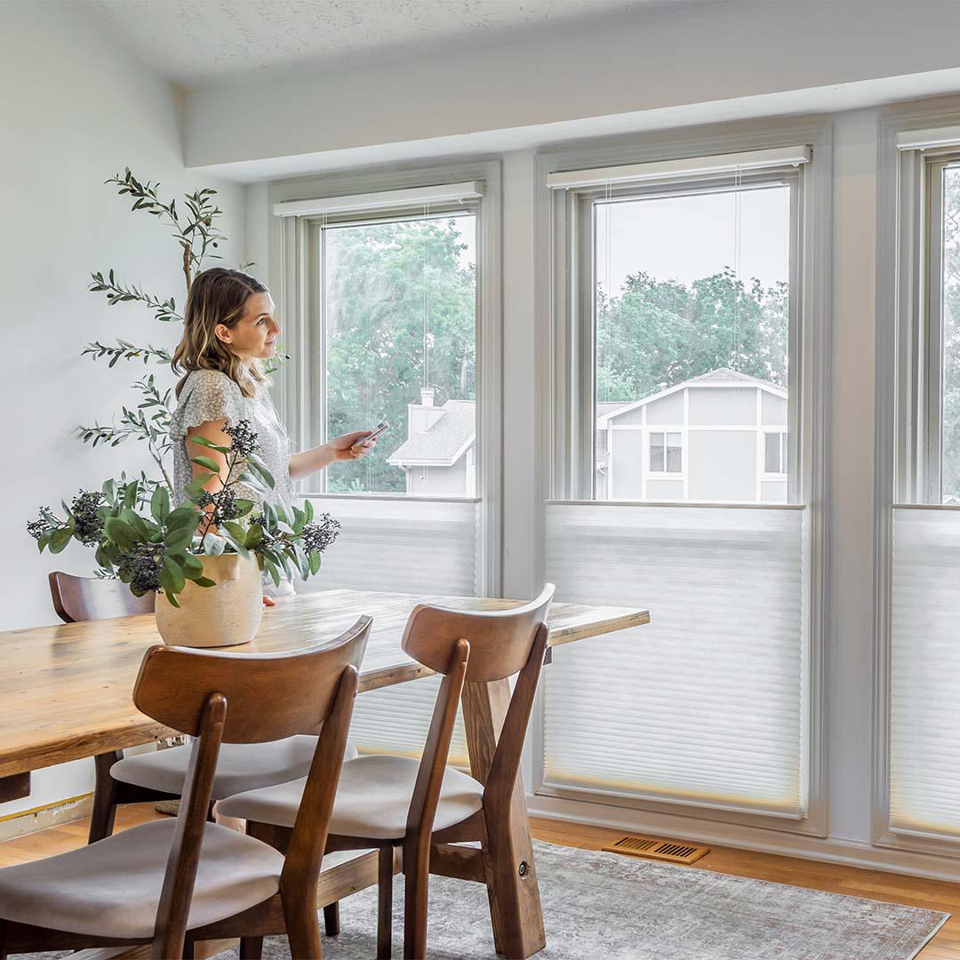 Remote control / Motorized Top down Bottom up Cellular shades