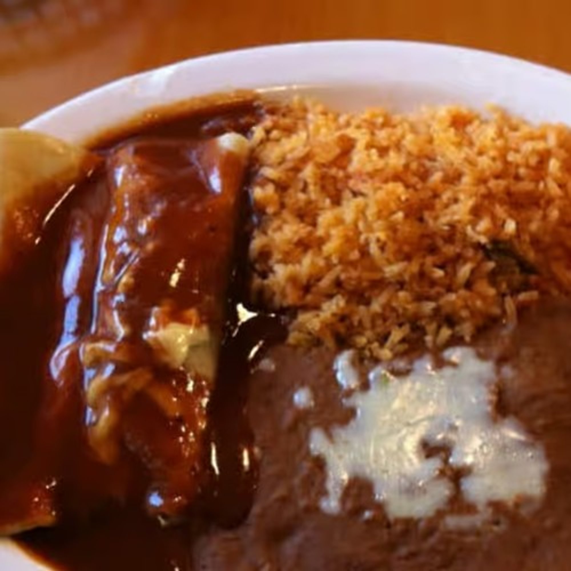 4. Spinach Enchiladas & Cheese Enchilada, Rice & Beans