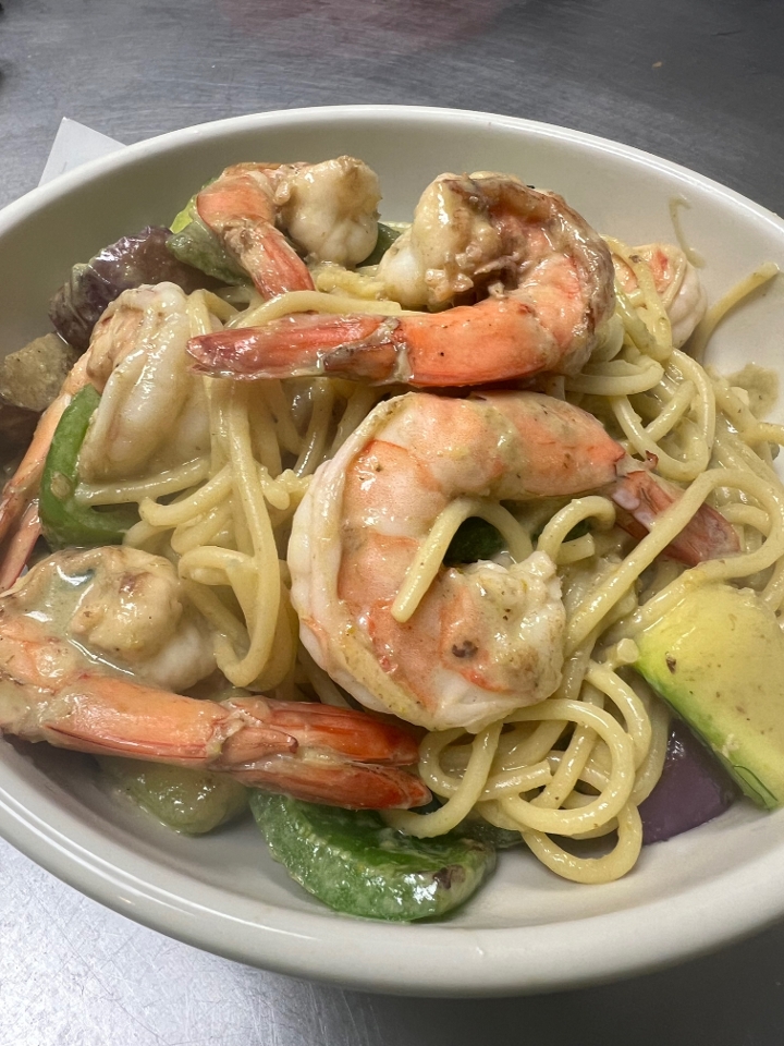Pasta Green Curry Shrimp