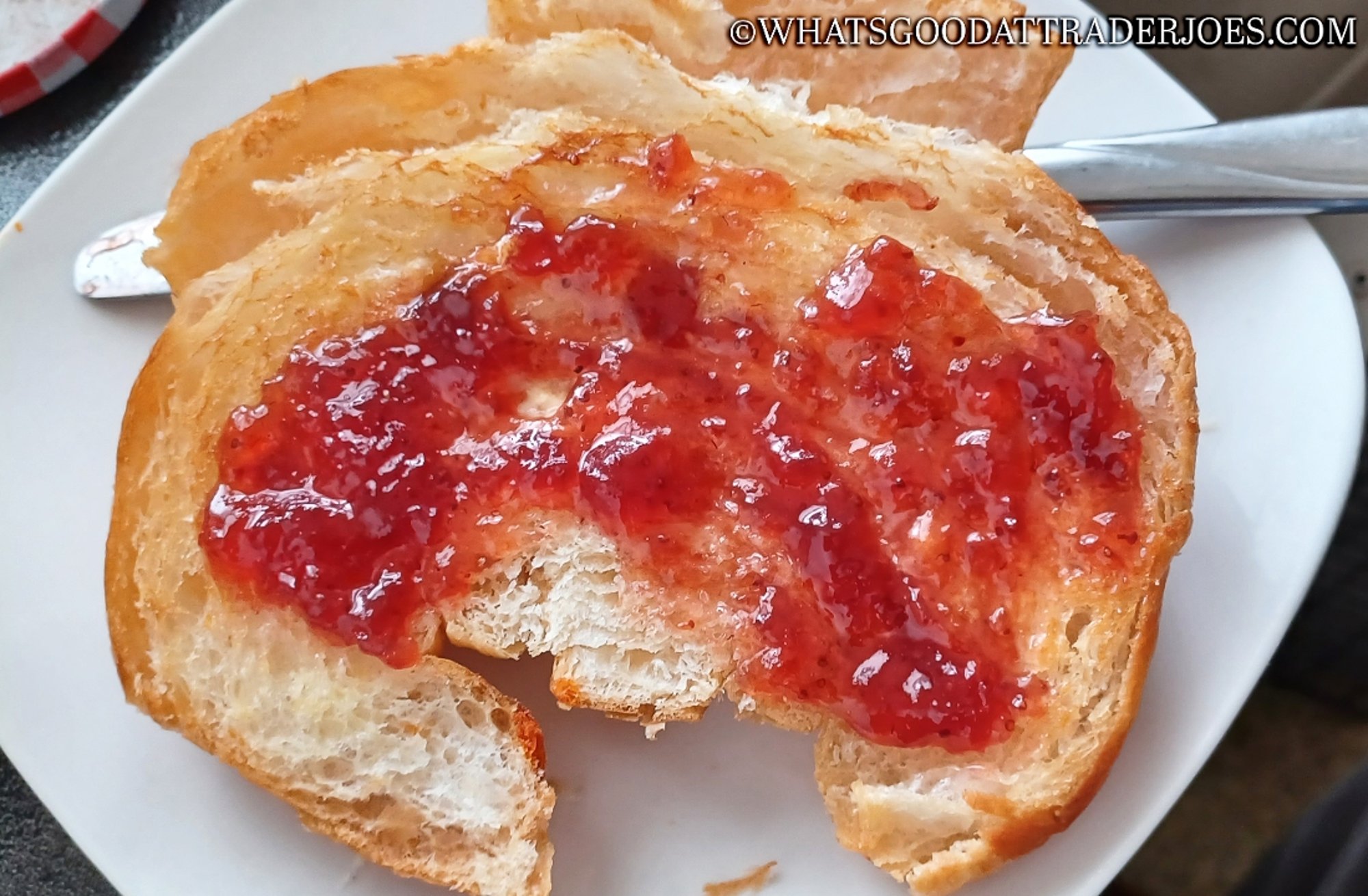 Toasted Croissant with Butter and Jelly