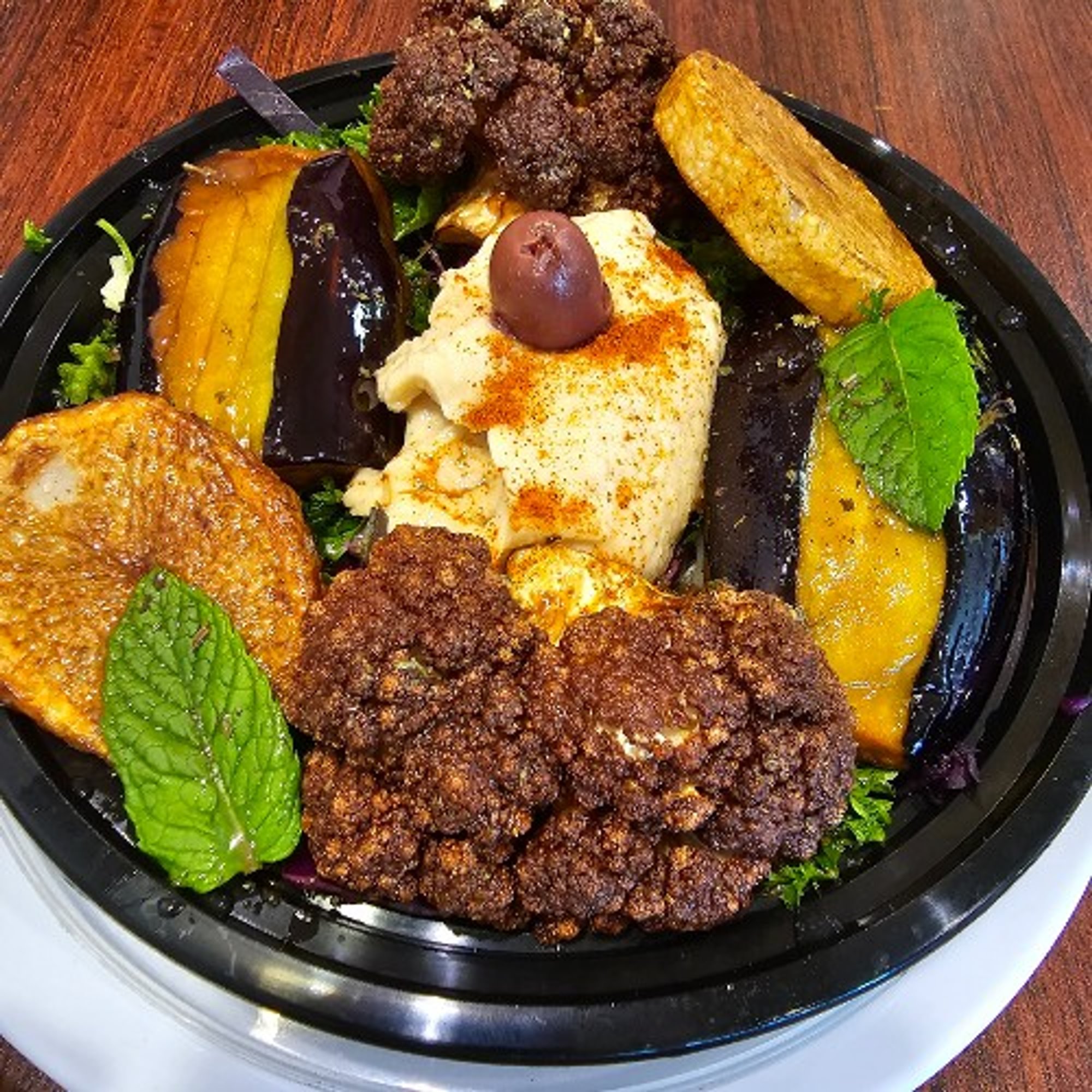 Fried Veggies Side (Eggplant, Cauliflower & Potatoes) Served with Tahini Sauce