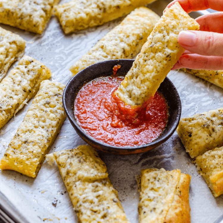 Parmesan Bread Sticks with Marinara Sauce