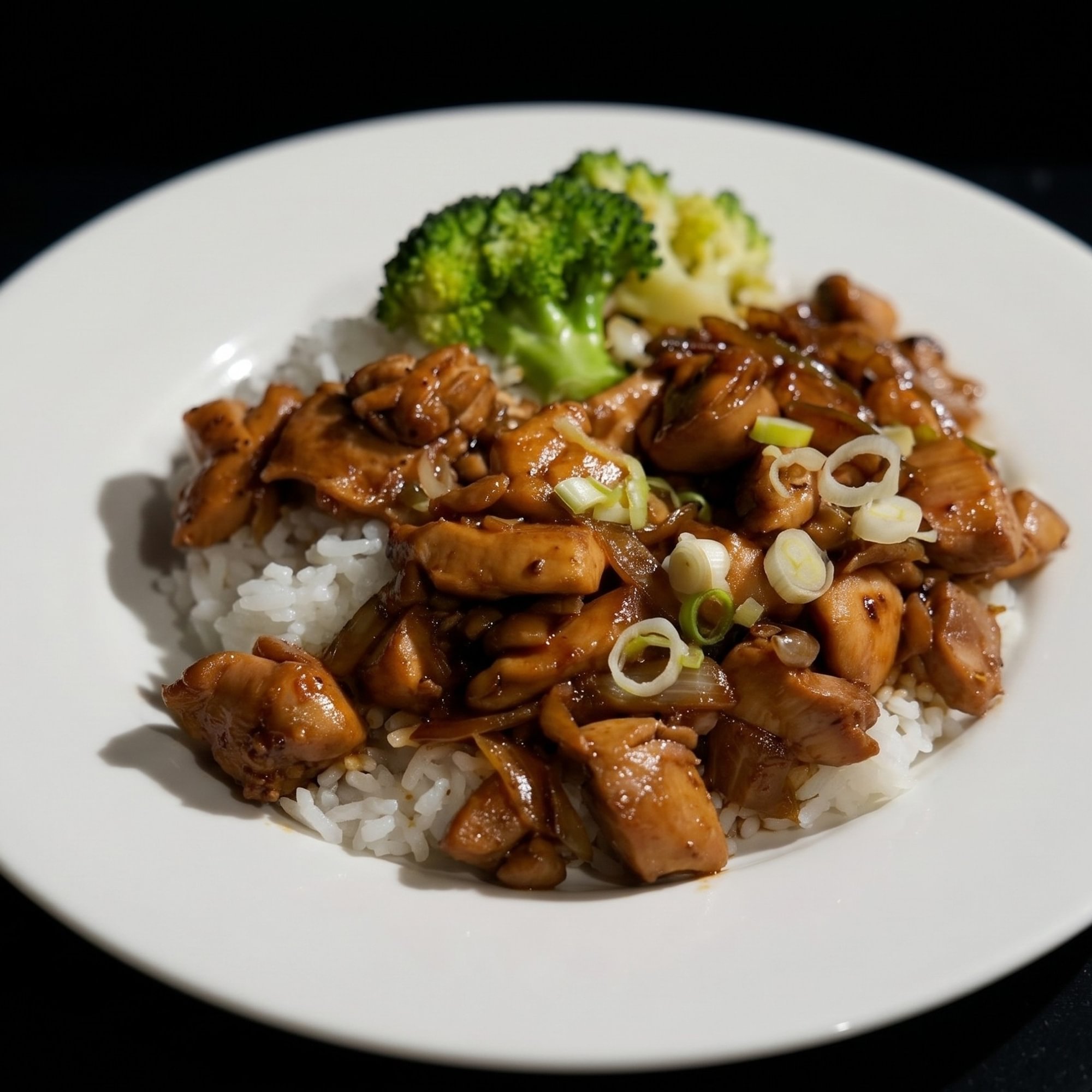 Black Pepper Chicken Over Rice