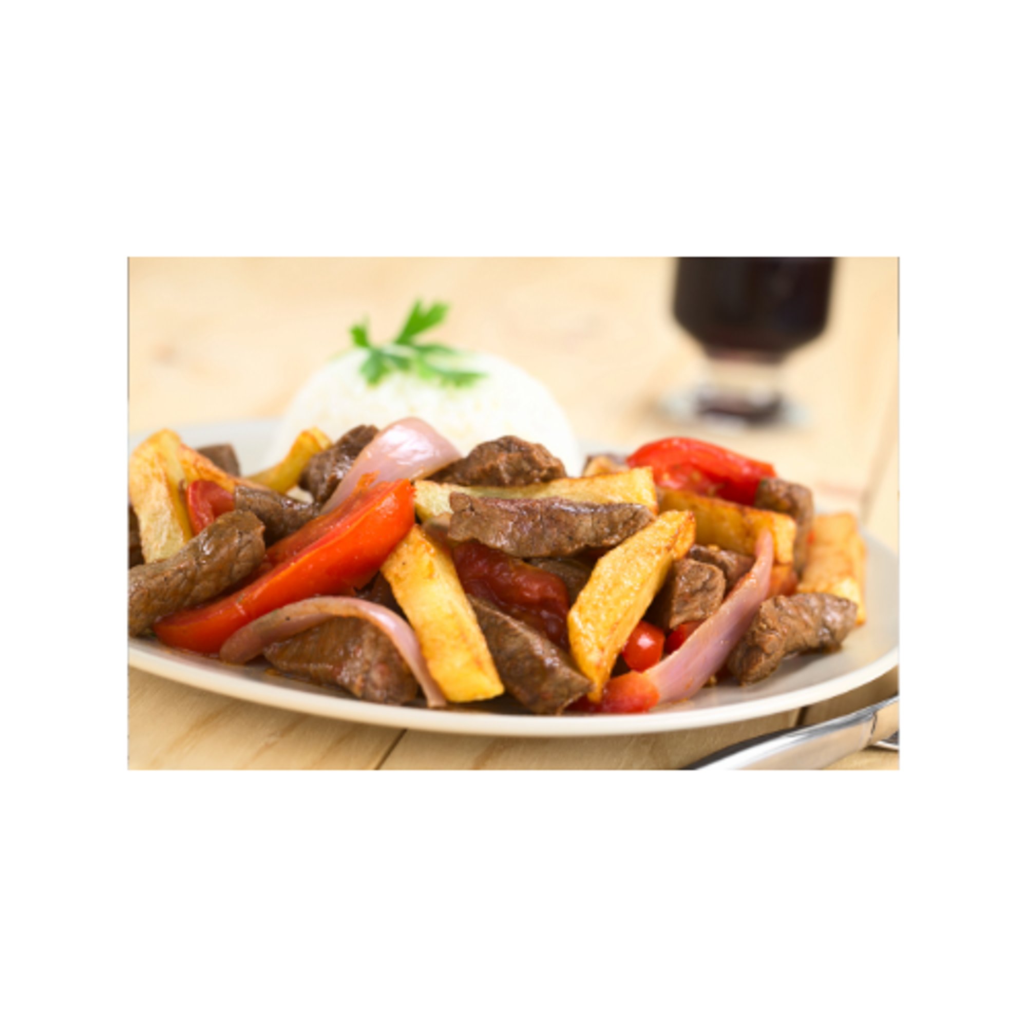 LOMO SALTEADO (STEAK) + A Salad & 12oz Drink