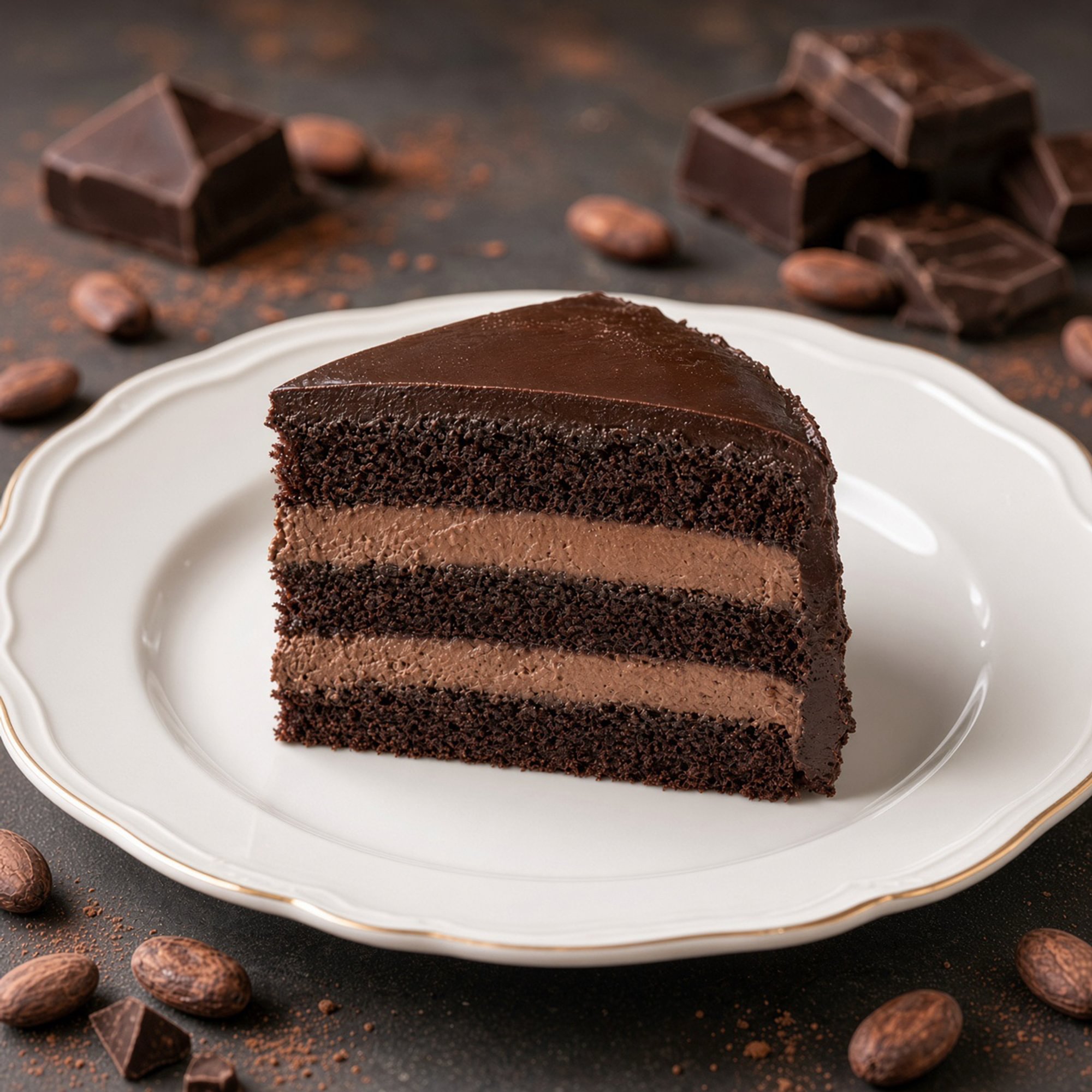 Chocolate Chocolate Mousse Cake