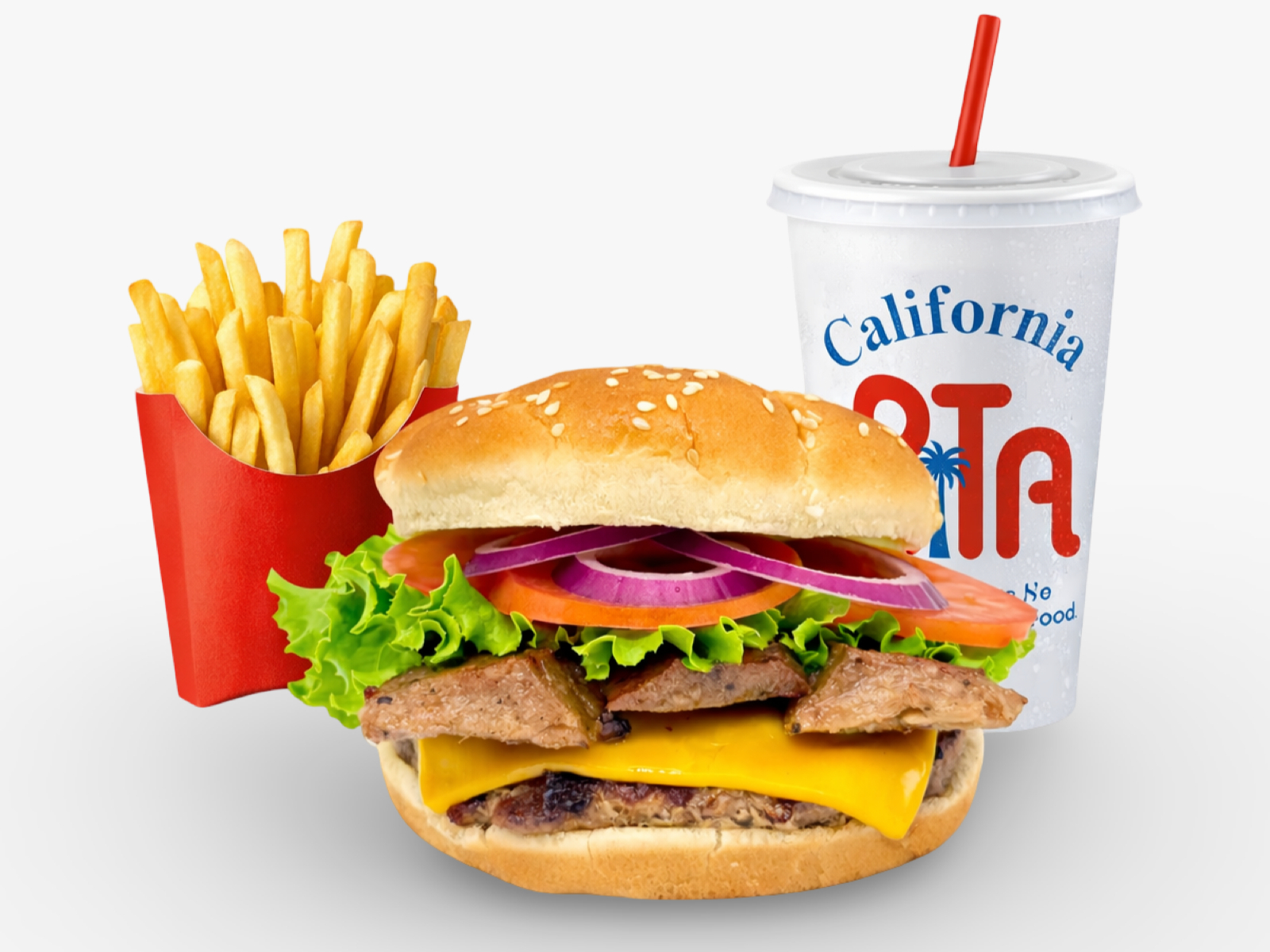 Gyros Cheese Burger Combo