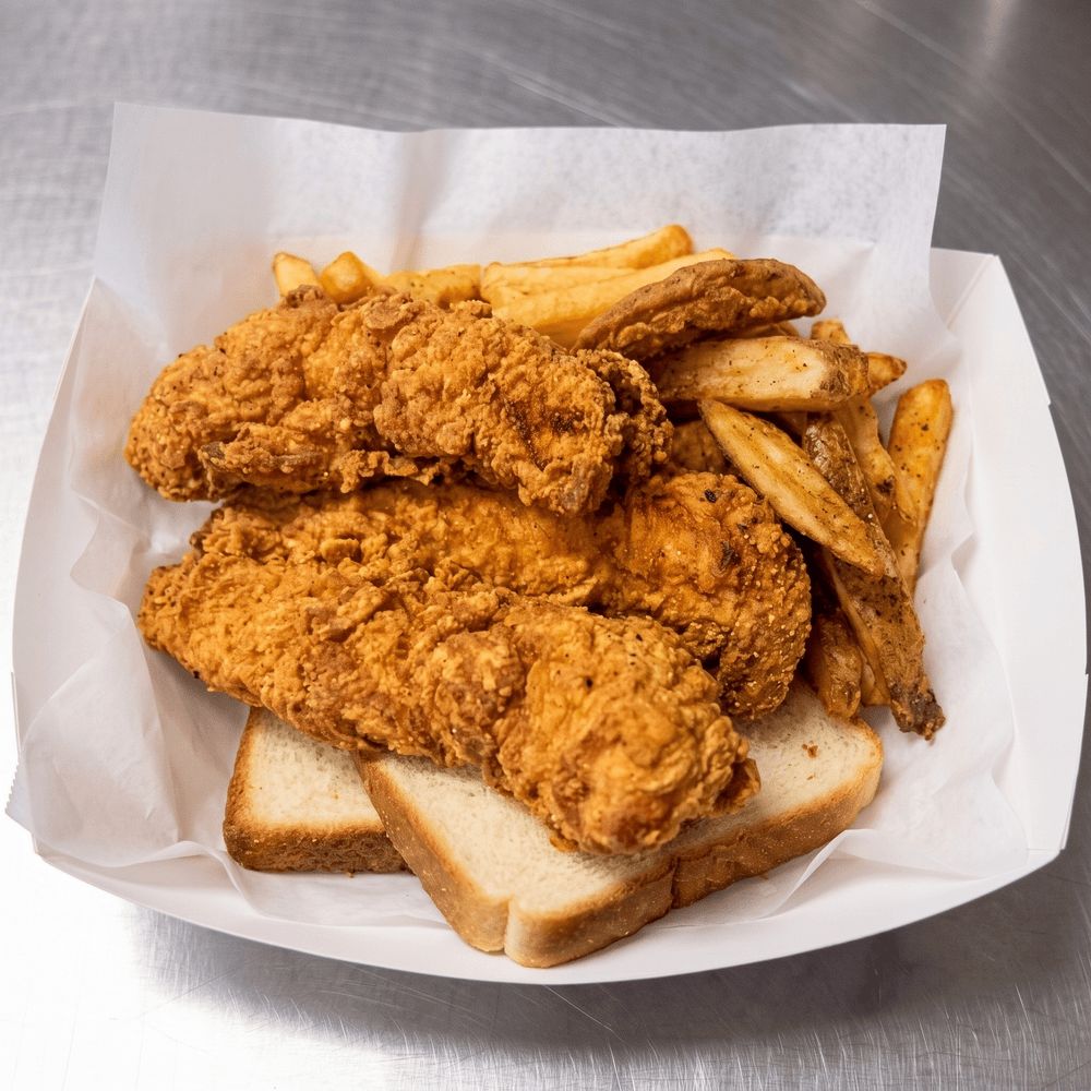 3 Pc Chicken Tender, 3 Pc Wings and Fries