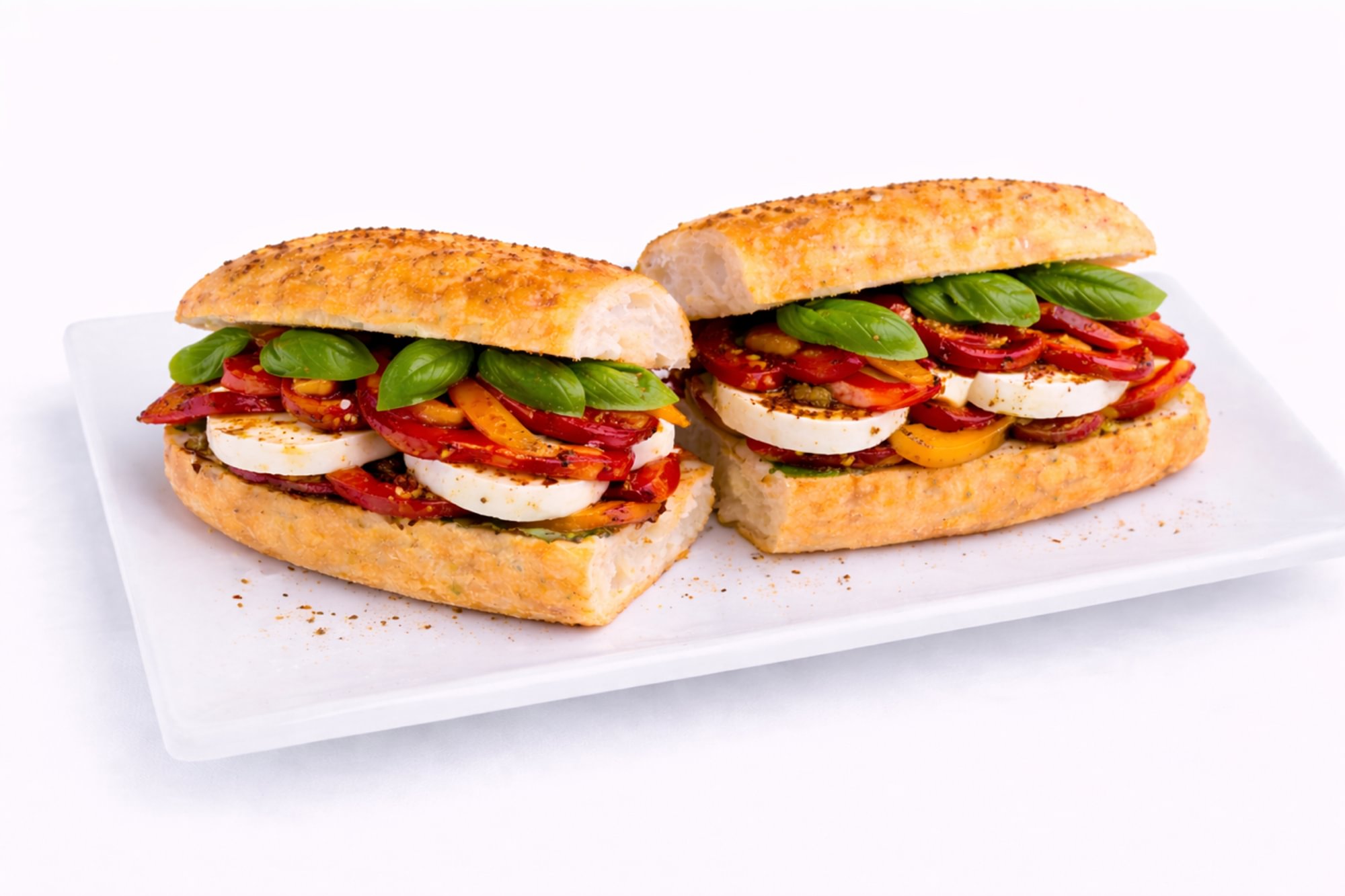 Roasted Peppers & Fresh Mozzarella Hero