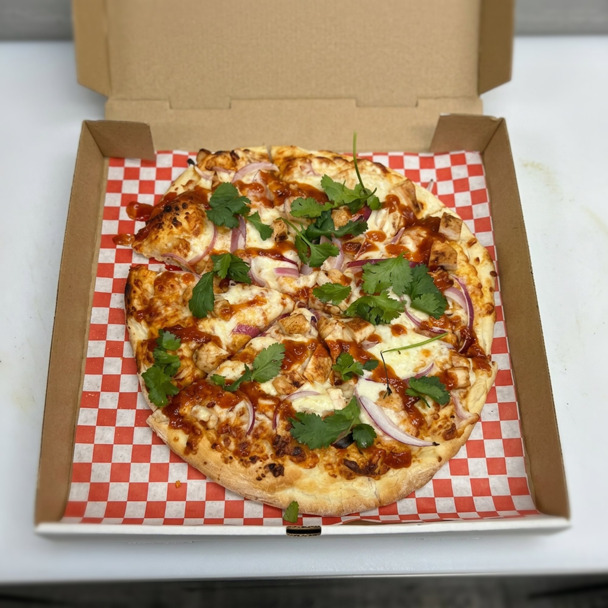BBQ chicken pizza