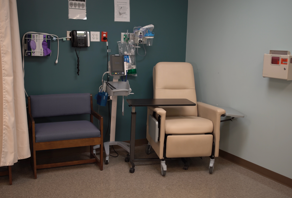 A treatment room at Azura Vascular Care Snapfinger