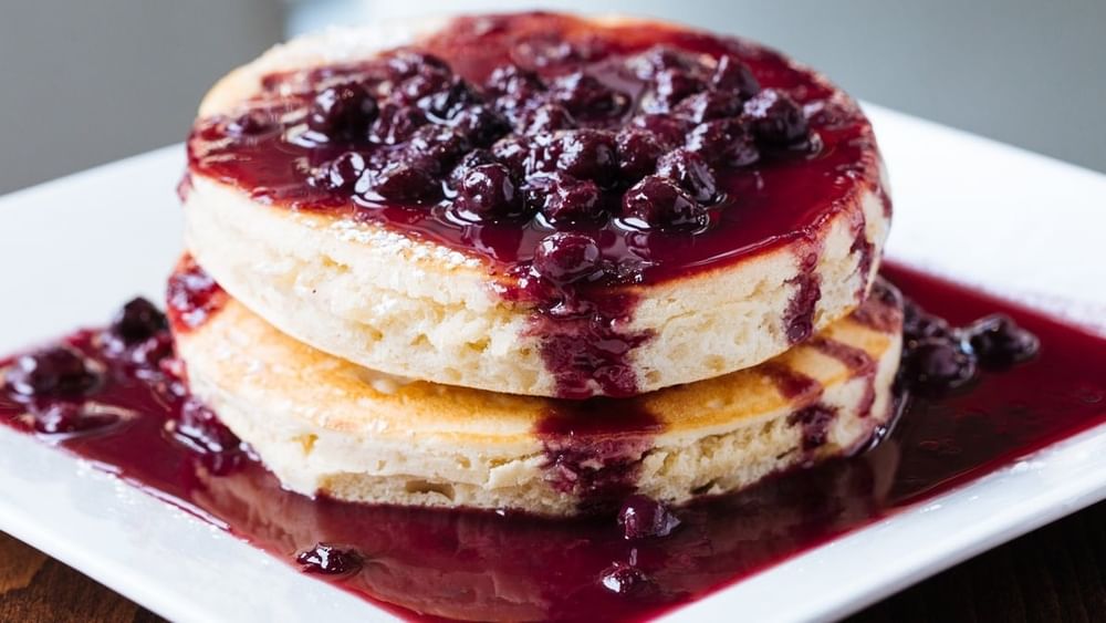 Vegan Pancakes (2 Pieces) & Blueberry Sauce