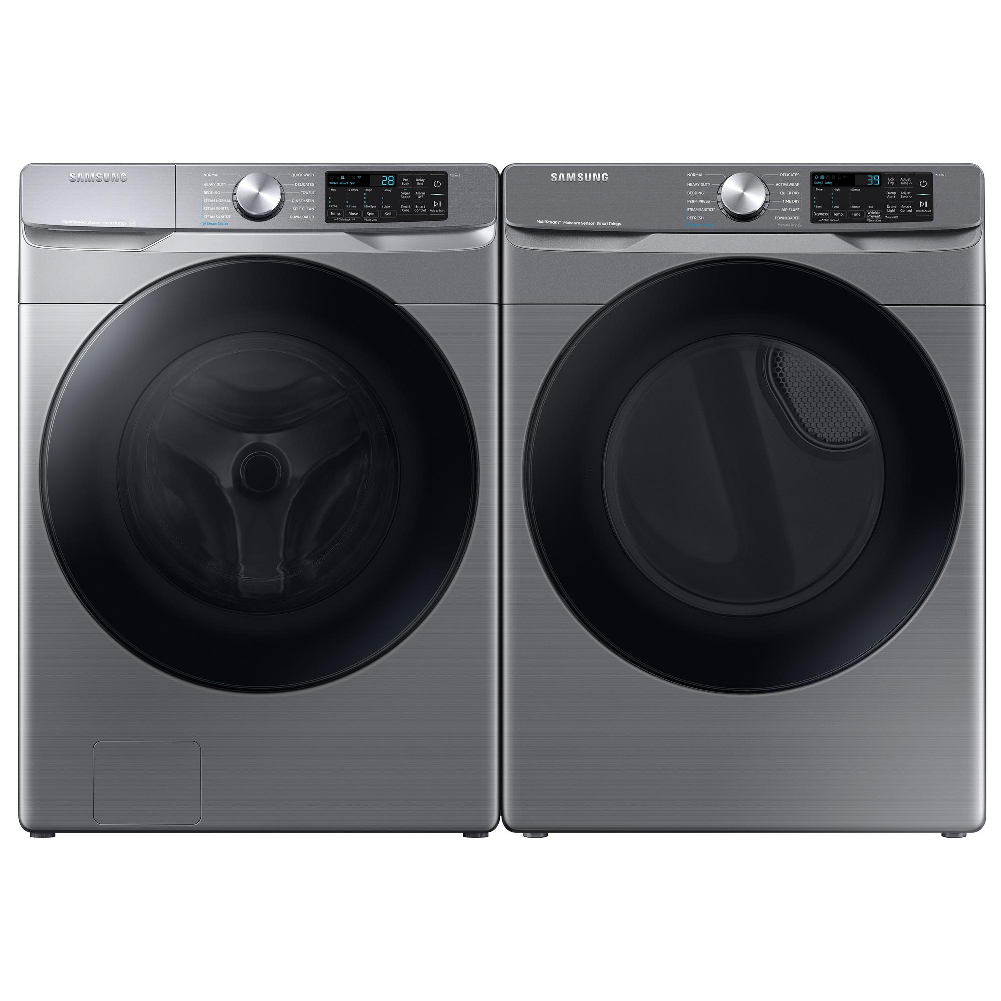 4.5 Cu. Ft. Front Load Steam Washer & 7.5 Cu. Ft. Steam Electric Dryer - Platinum