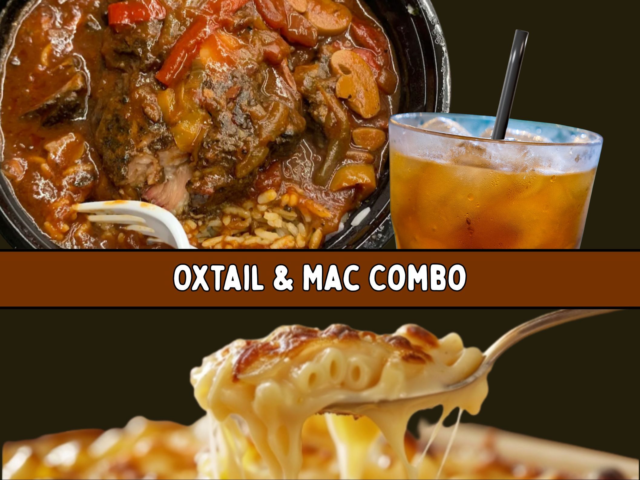 Oxtails & Rice w/Mac Combo (Includes Drink)