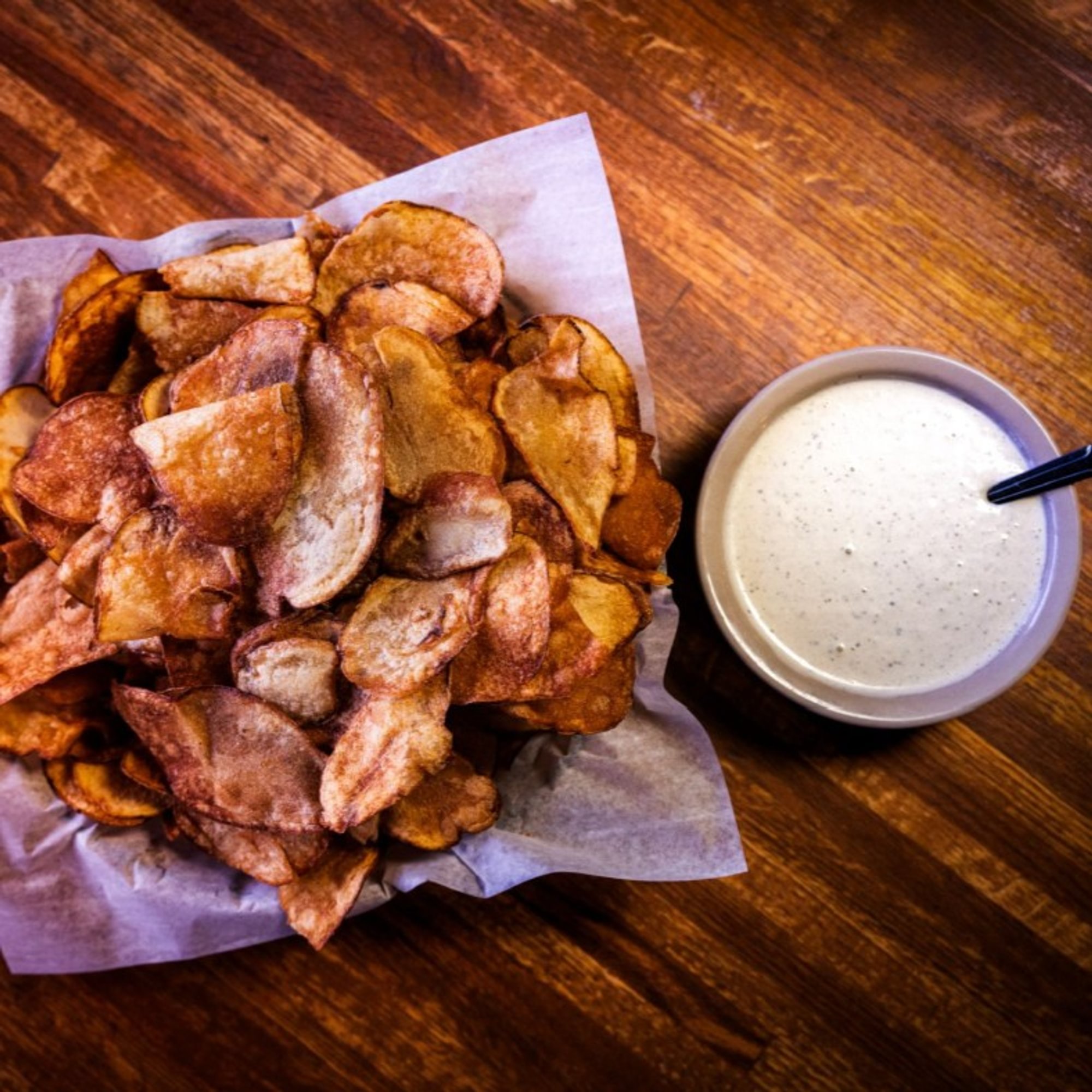 Our Famous Homemade Chips and Ranch