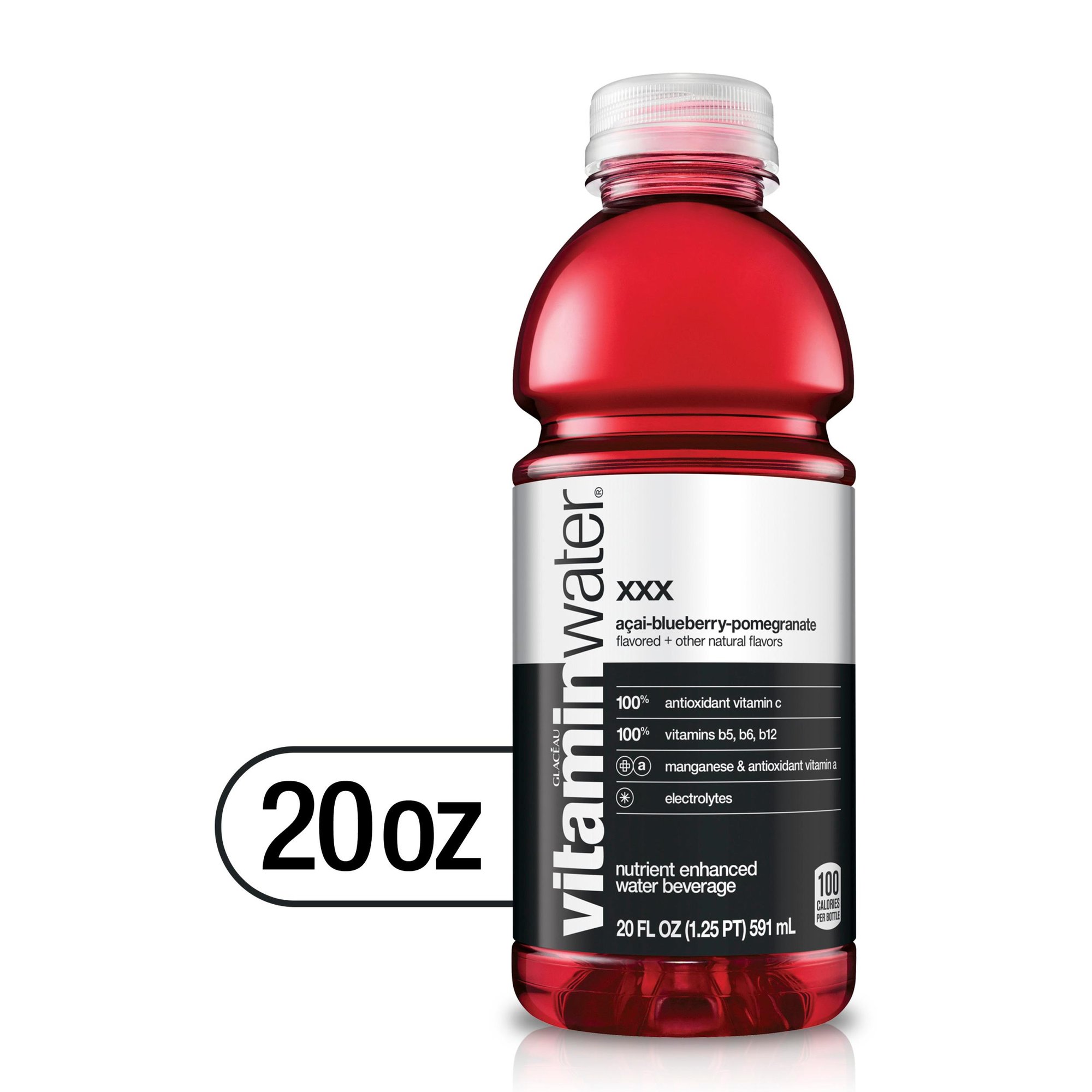 Vitamin Water XXX, 20 Oz (Blue Raspberry Pomegranate)