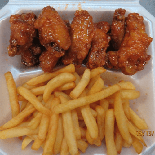 6 Wings - French Fries