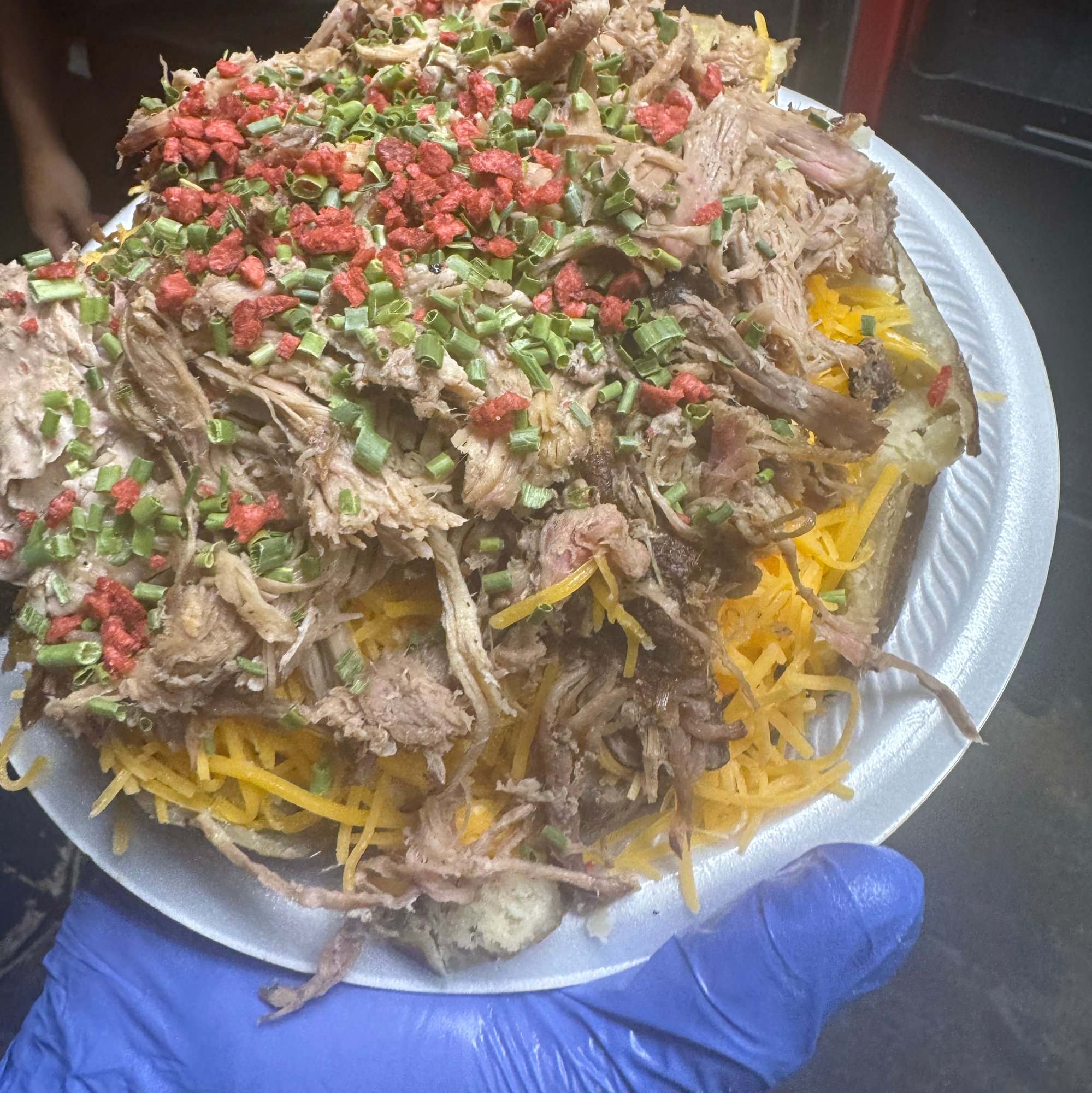 Chicken or Pulled Pork Loaded Potato