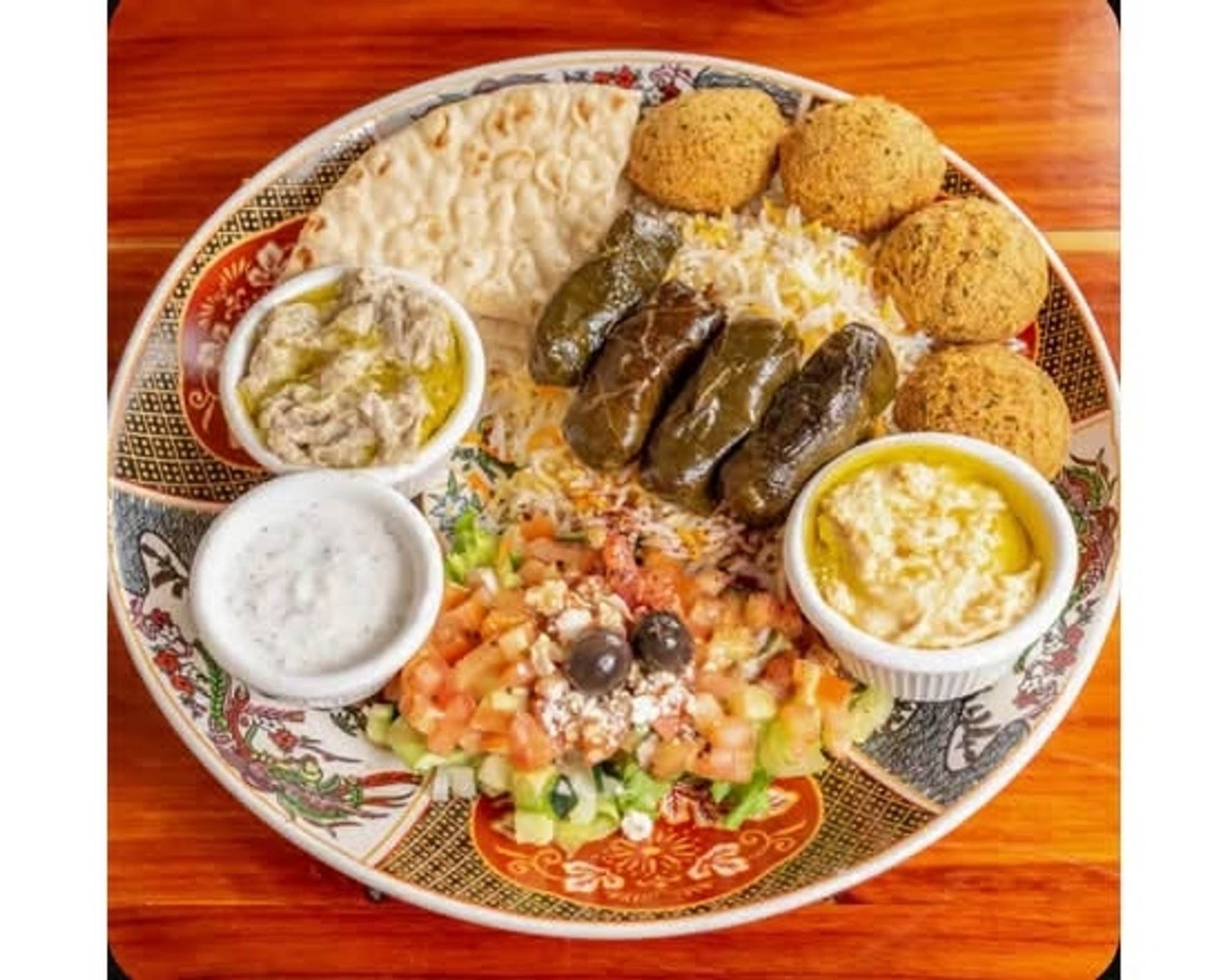 Stuffed Grape Leaves and Lamb Plate
