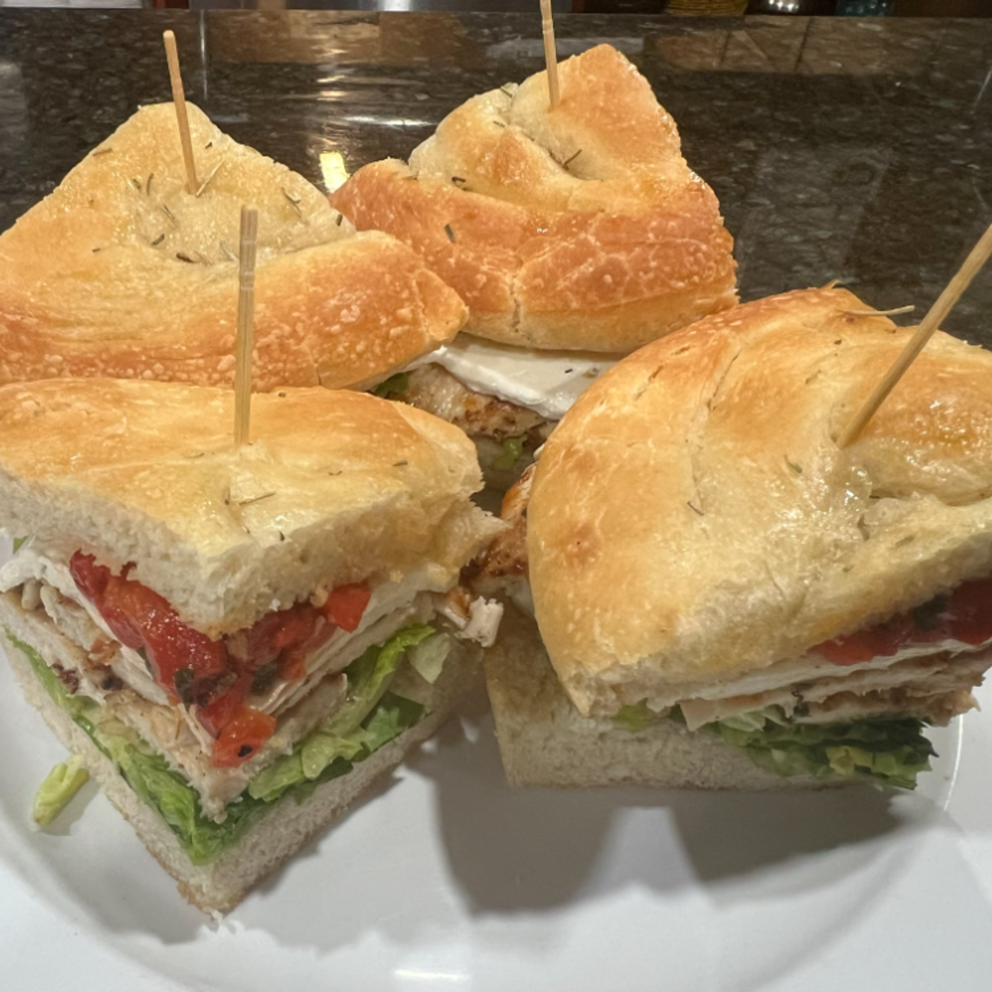 Chicken Focaccia-Fresh Mozz.Roasted Peppers