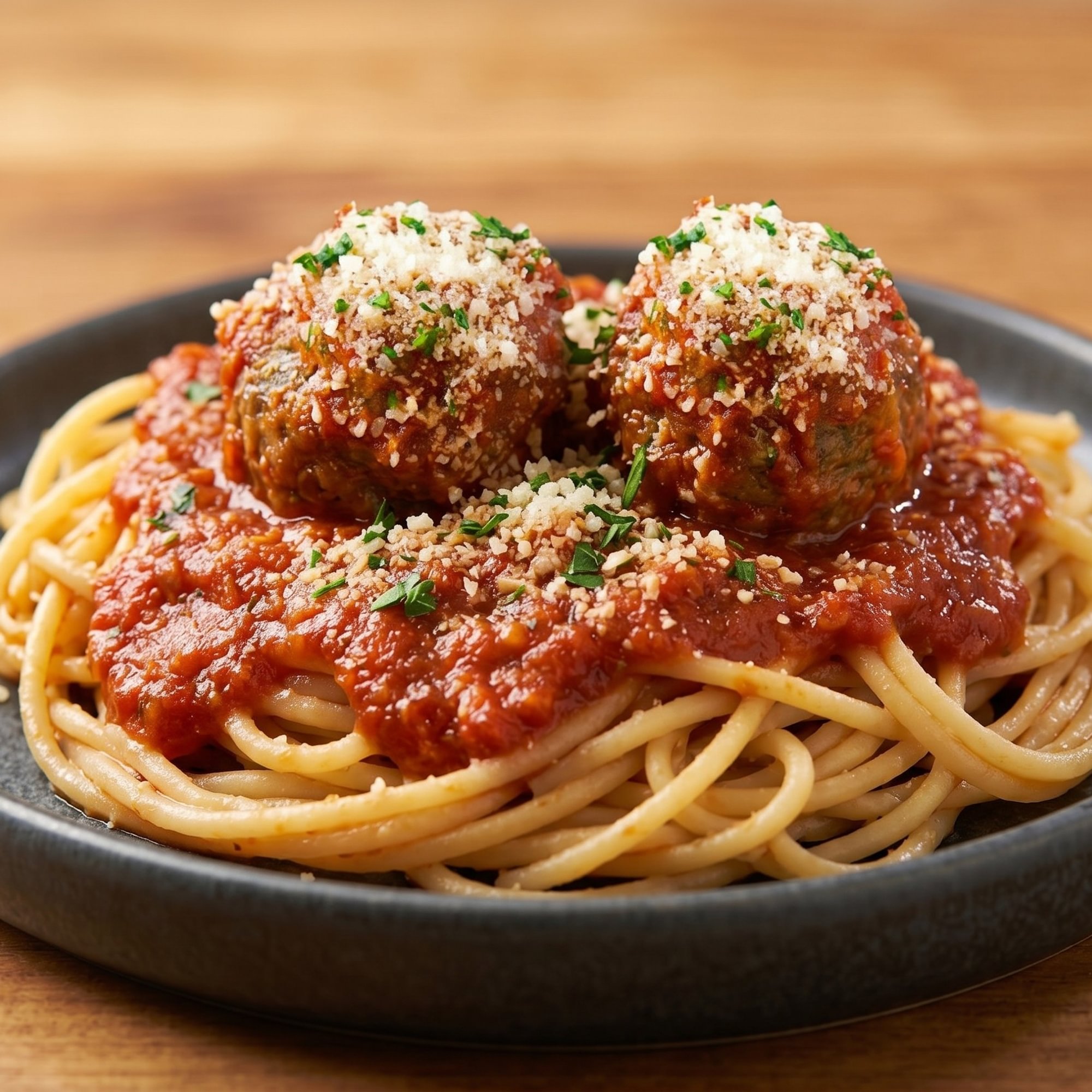 Kid's Spaghetti with Two Meatballs, Two Garlic Knots & Soft Drink