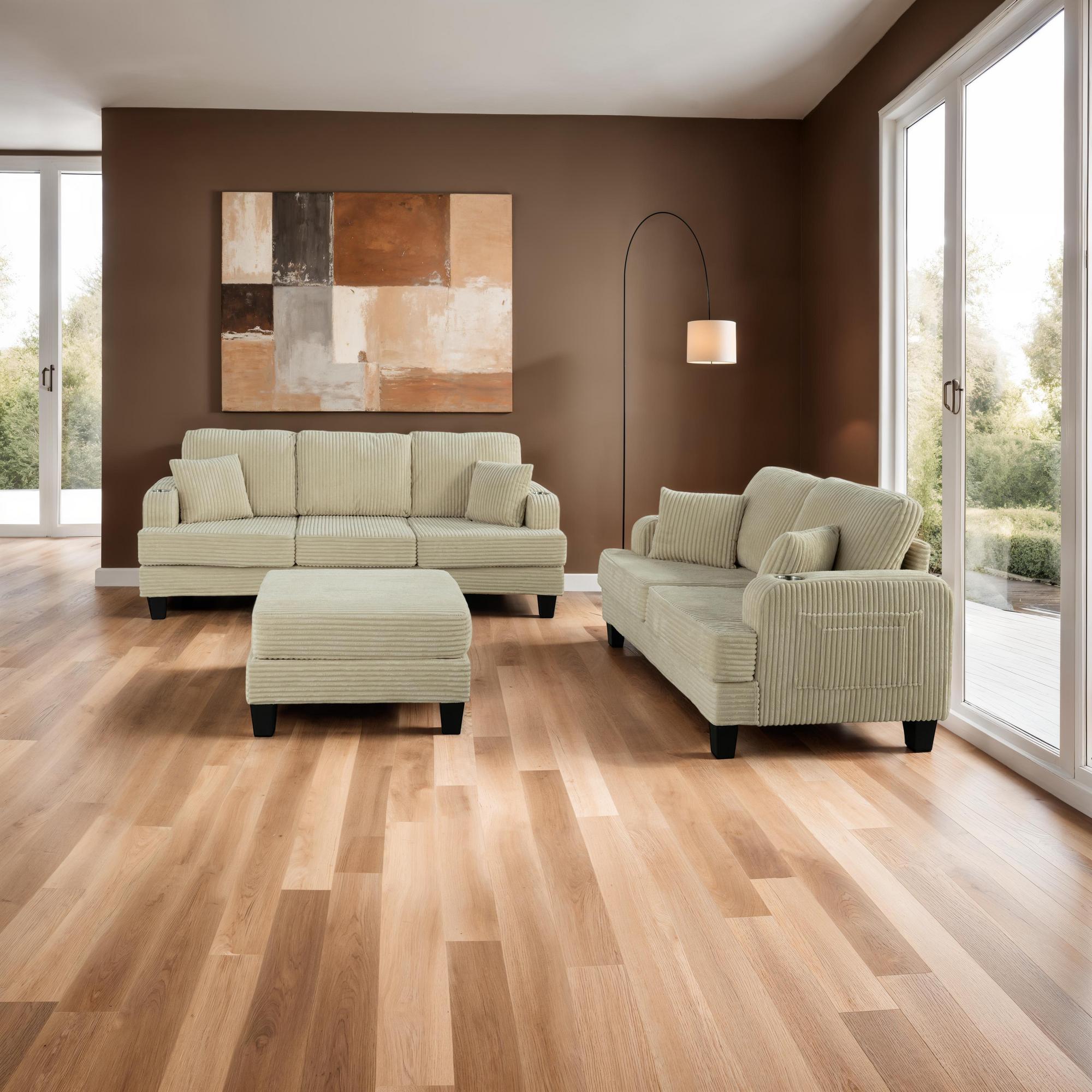 Moretaine Sofa & Loveseat - Beige