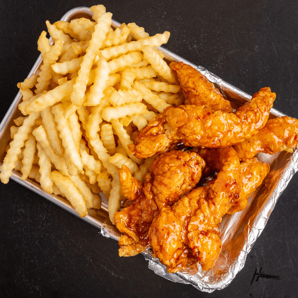 6pc. Flavored Chicken Strips with Fries
