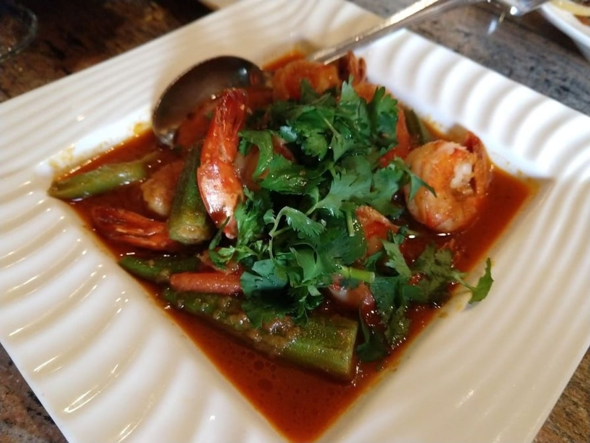 Pan Fry Okra Prawn