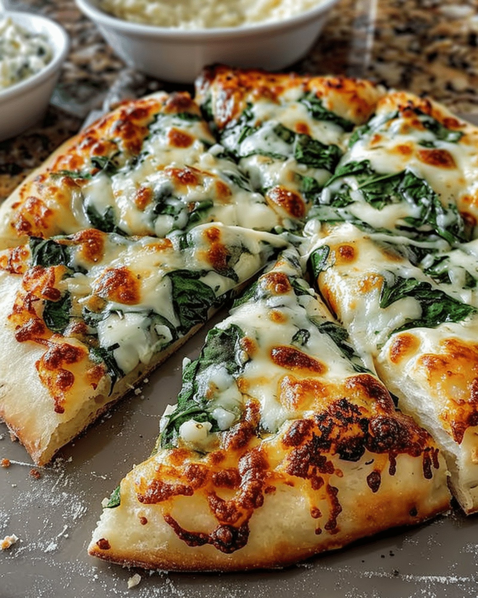 Spinach Grilled Chicken Alfredo Pizza