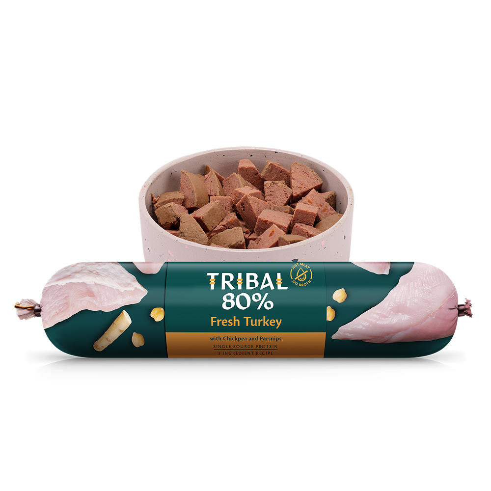 Tribal 80% Complete Wet Food Sausage Turkey 750g